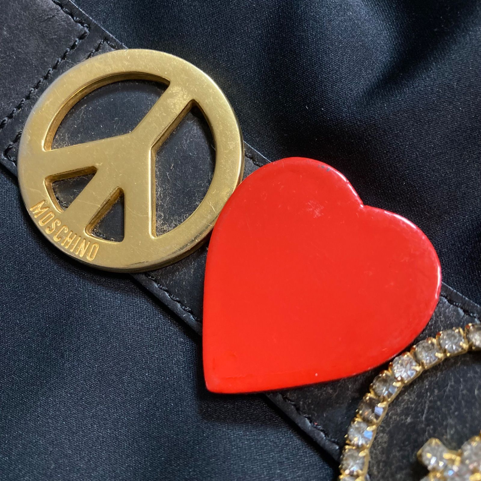 B-79 MOSCHINO モスキーノ ハンドバッグ ナイロン レザー 90s Peace B-79 MOSCHINO モスキーノ ハンドバッグ ナイロン レザー 90s Peace