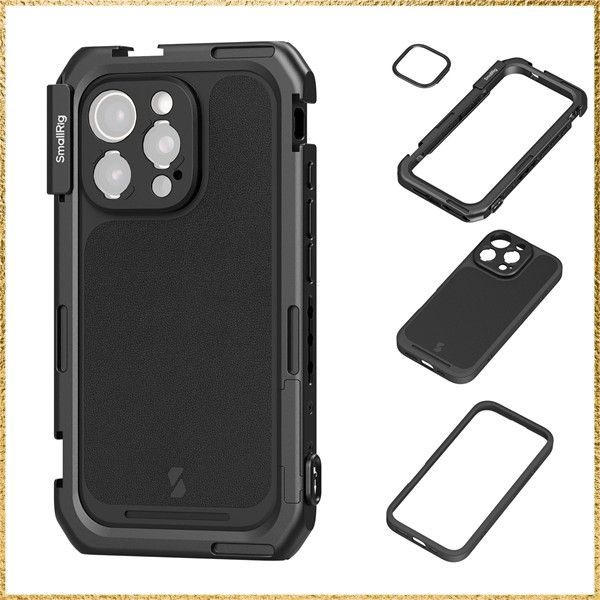 ☆彡送料無料でお届け☆彡 SmallRig iPhone 16 Pro Max用 スマホビデオケージ Tマウントレンズバックプレート付きスマホケージ スマホケース付き MagSafe対応 ビデオ撮影ビデオ録画Vlog用 クイックリリーススマホビデオリグ 482