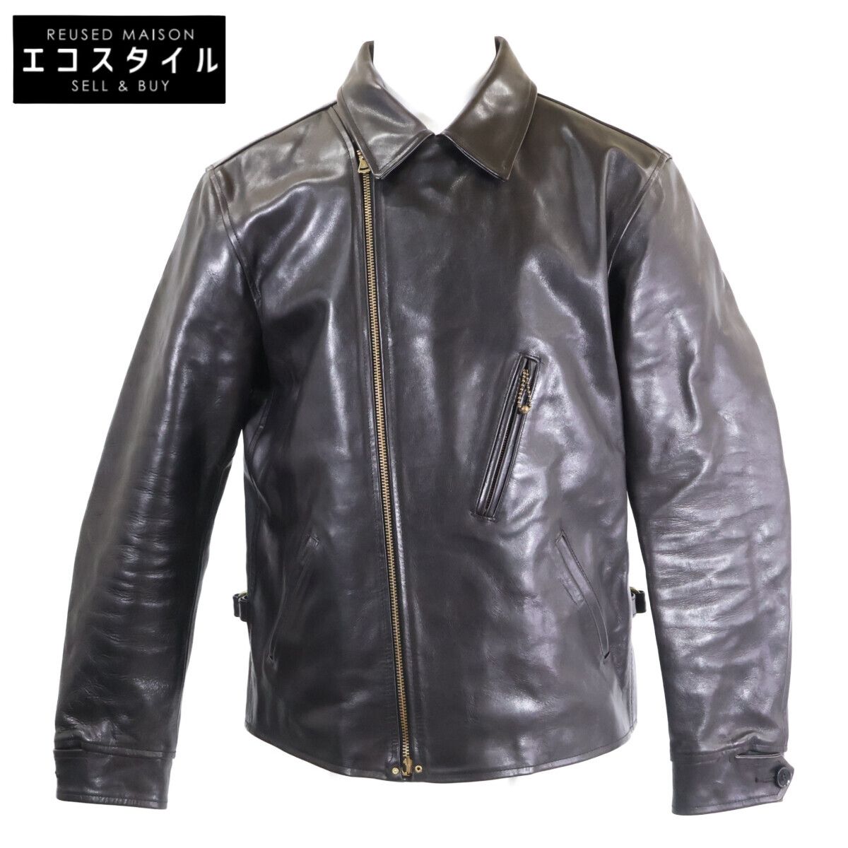 Attractions　アトラクションズ　【美品】Bilt Buck Lot.379 Horsehide Double Flats Jacket ホースハイド ダブルライダースジャケット　44