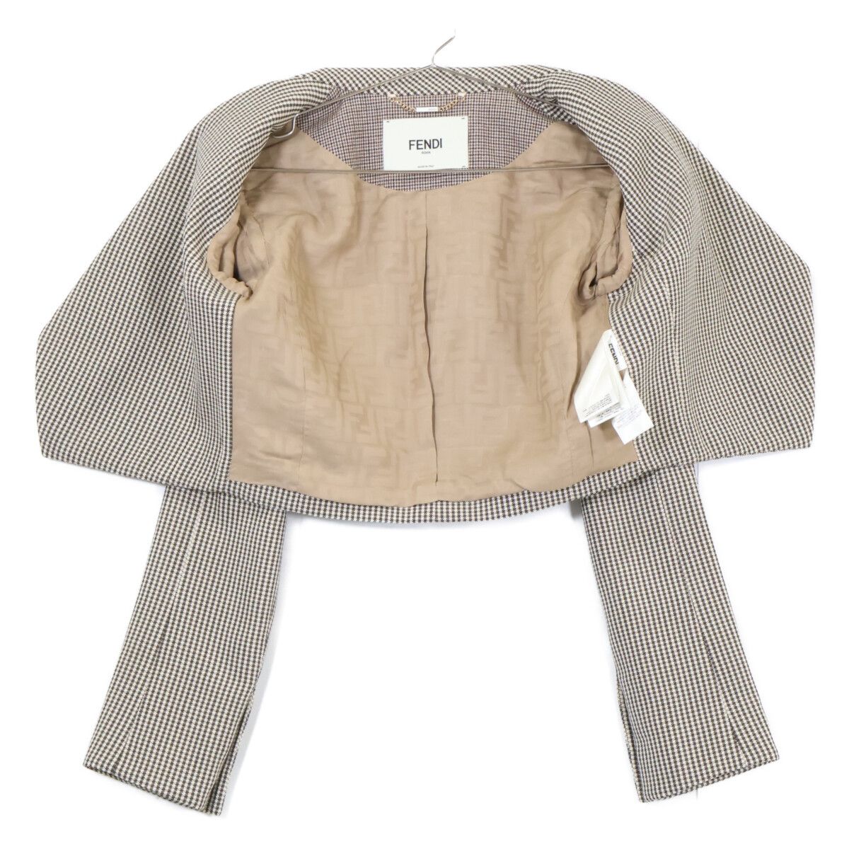 FENDI　フェンディ　【美品/国内正規】FJ7292/FR6410 AKSM ガンクラブチェック ショートジャケット/ショートパンツ セットアップ　38/38