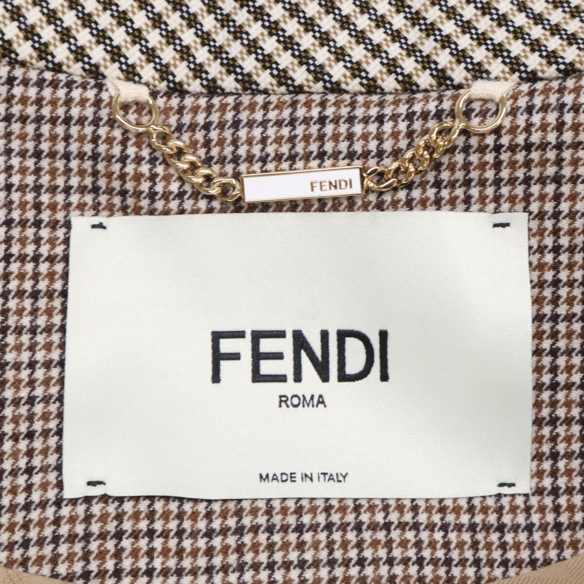 FENDI　フェンディ　【美品/国内正規】FJ7292/FR6410 AKSM ガンクラブチェック ショートジャケット/ショートパンツ セットアップ　38/38
