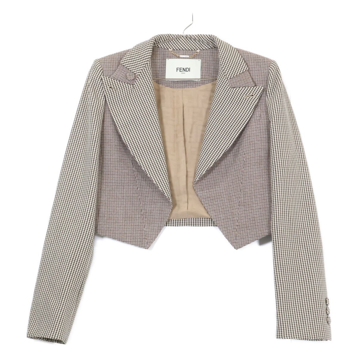 FENDI　フェンディ　【美品/国内正規】FJ7292/FR6410 AKSM ガンクラブチェック ショートジャケット/ショートパンツ セットアップ　38/38