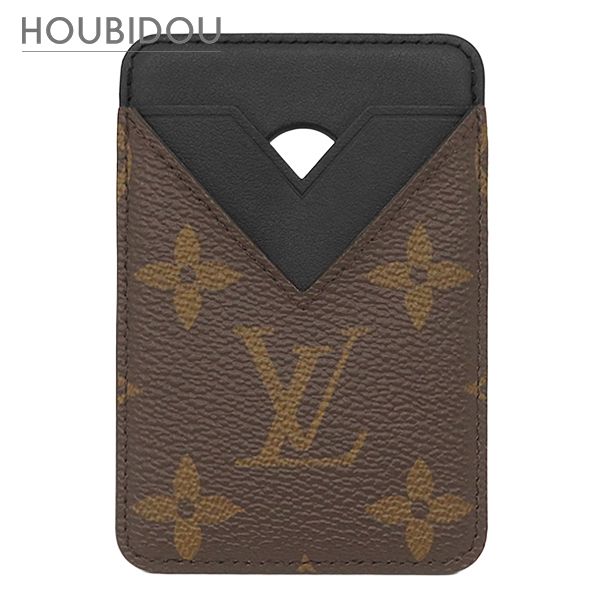 ルイヴィトン Louis Vuitton カードケース ポルト カルト マグネット モノグラムマカサー モノグラム ノワール MagSafe カード入れ M13185 ME4244【中古】