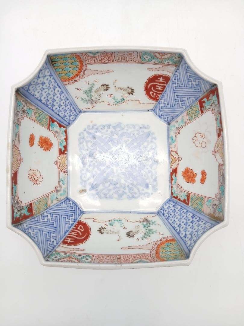 伊万里焼 古伊万里 四角皿 角鉢_Y 5093