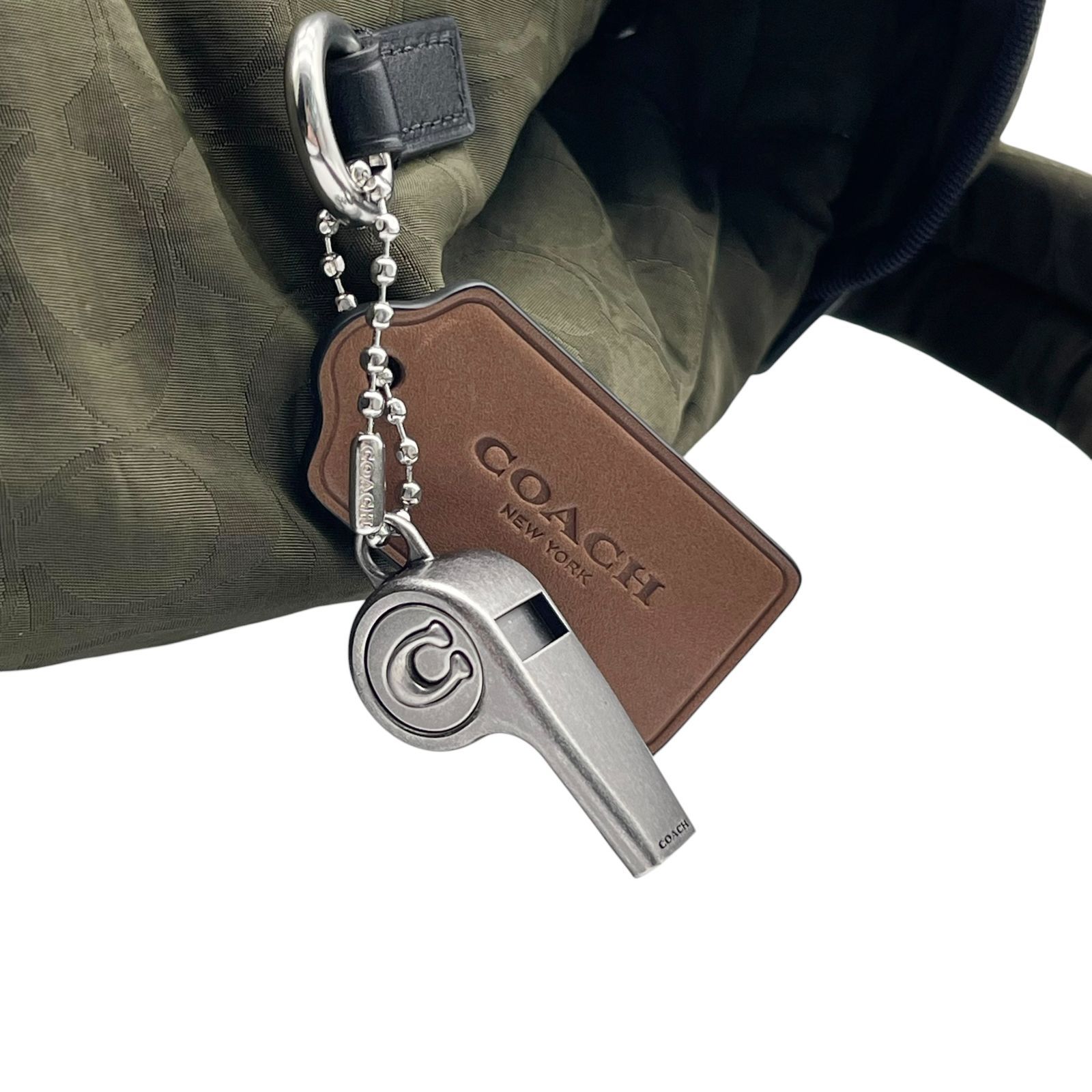 美品 COACH コーチ ローガンバックパック CDU99 シグネチャーナイロン 