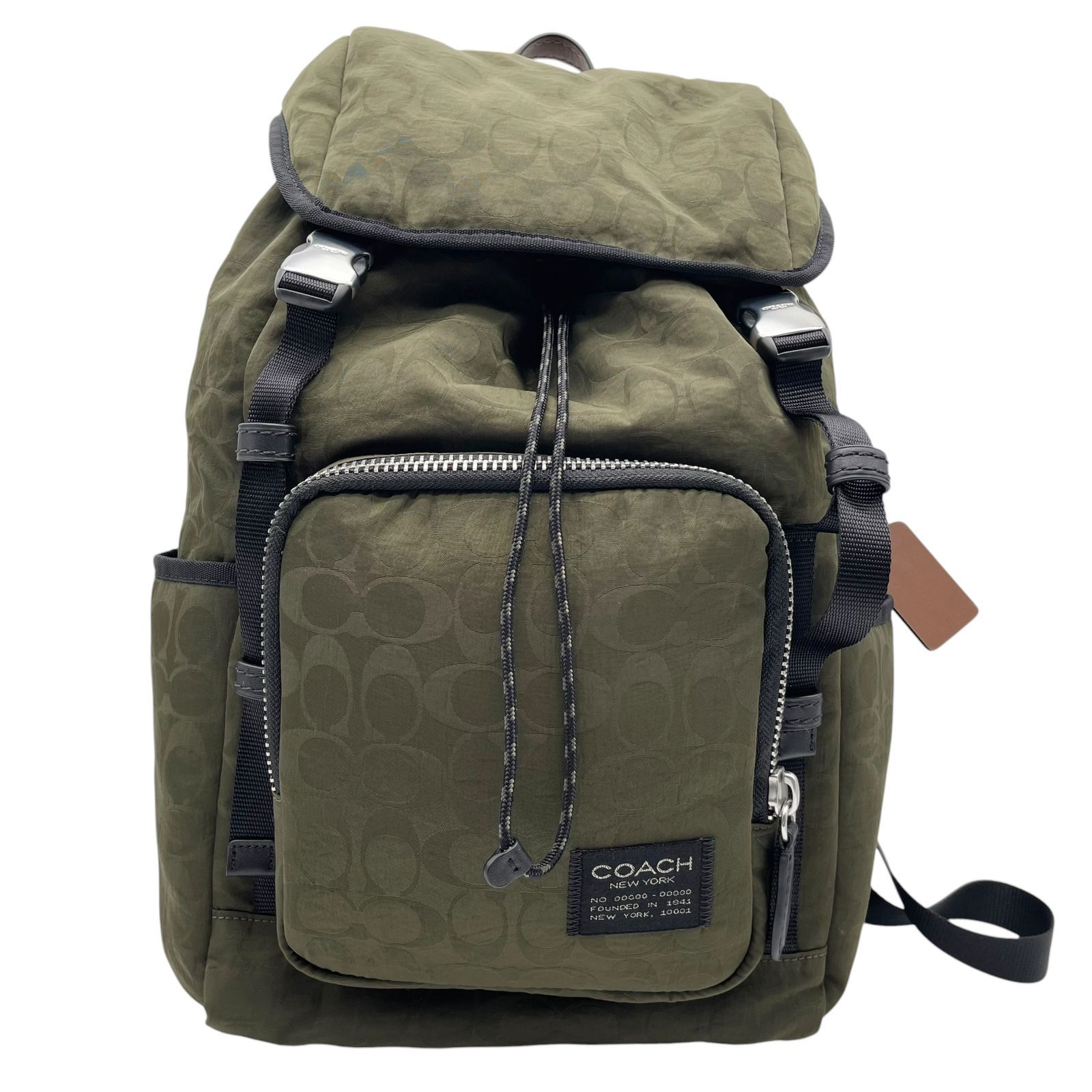 美品 COACH コーチ ローガンバックパック CDU99 シグネチャーナイロン 