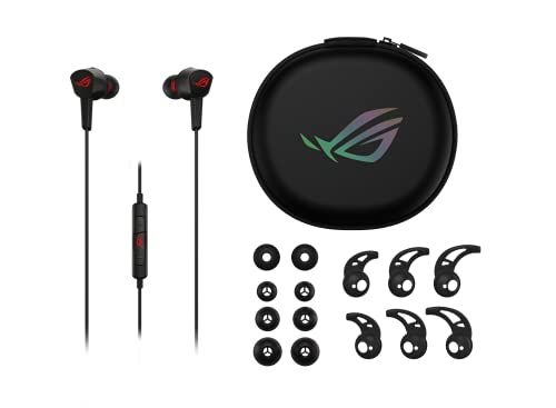 ASUS ROG Cetra II Core インイヤー ゲーミングヘッドホン 液体シリコンラバー(LSR製) インライン マイク付き 3.5 mm ボリュームコントロール 18g PS5 PS4 Switch PC スマート [ブラック] [1年保証モデル]
