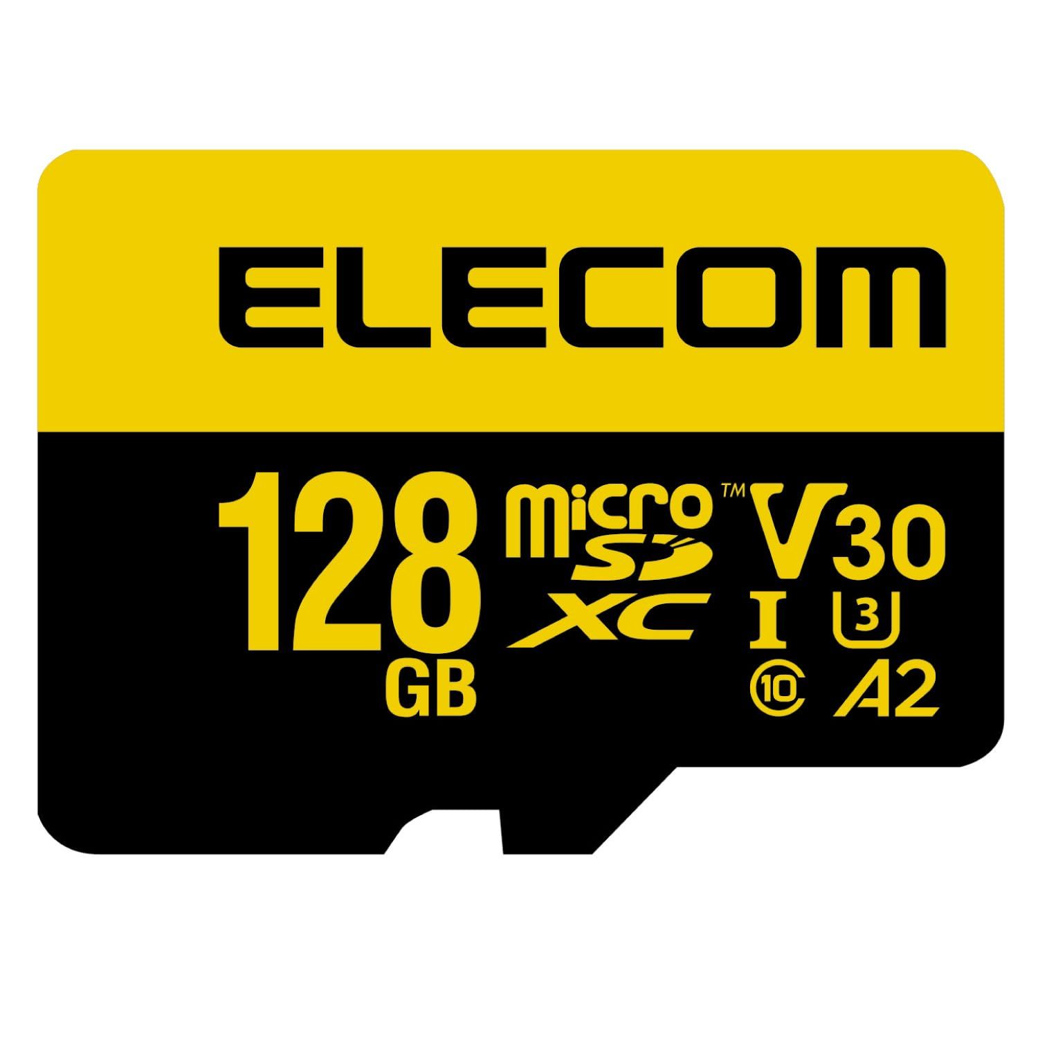 エレコム マイクロSDカード 128GB MicroSDXC 高耐久 ビデオスピードクラスV30対応 UHS-I U3 MF-HMS128GU13V3 [ブラック] [128GB]