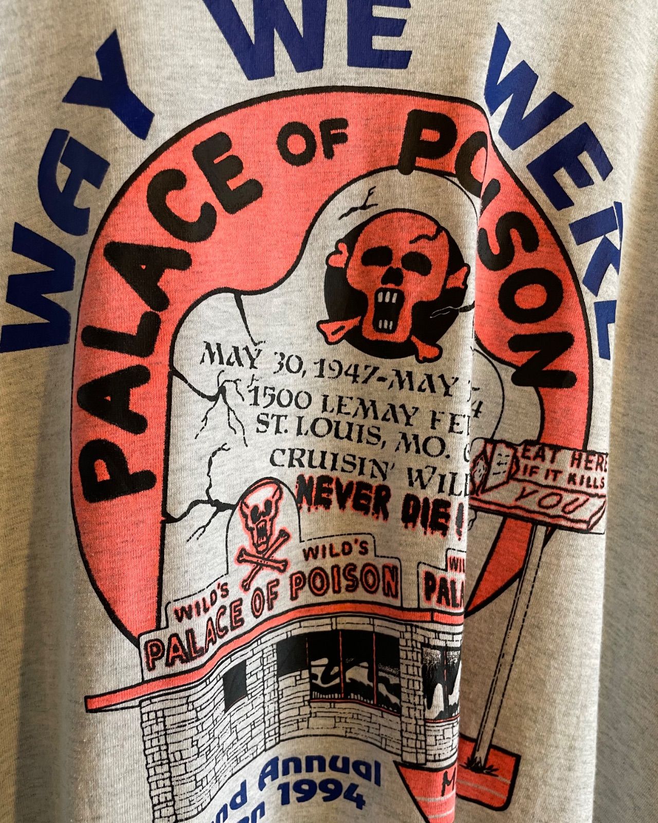 90s Wild's Palace of Poison 1994 リユニオン記念Tシャツ（Fruit of the Loom BEST・XXL・USA製） 写真3
