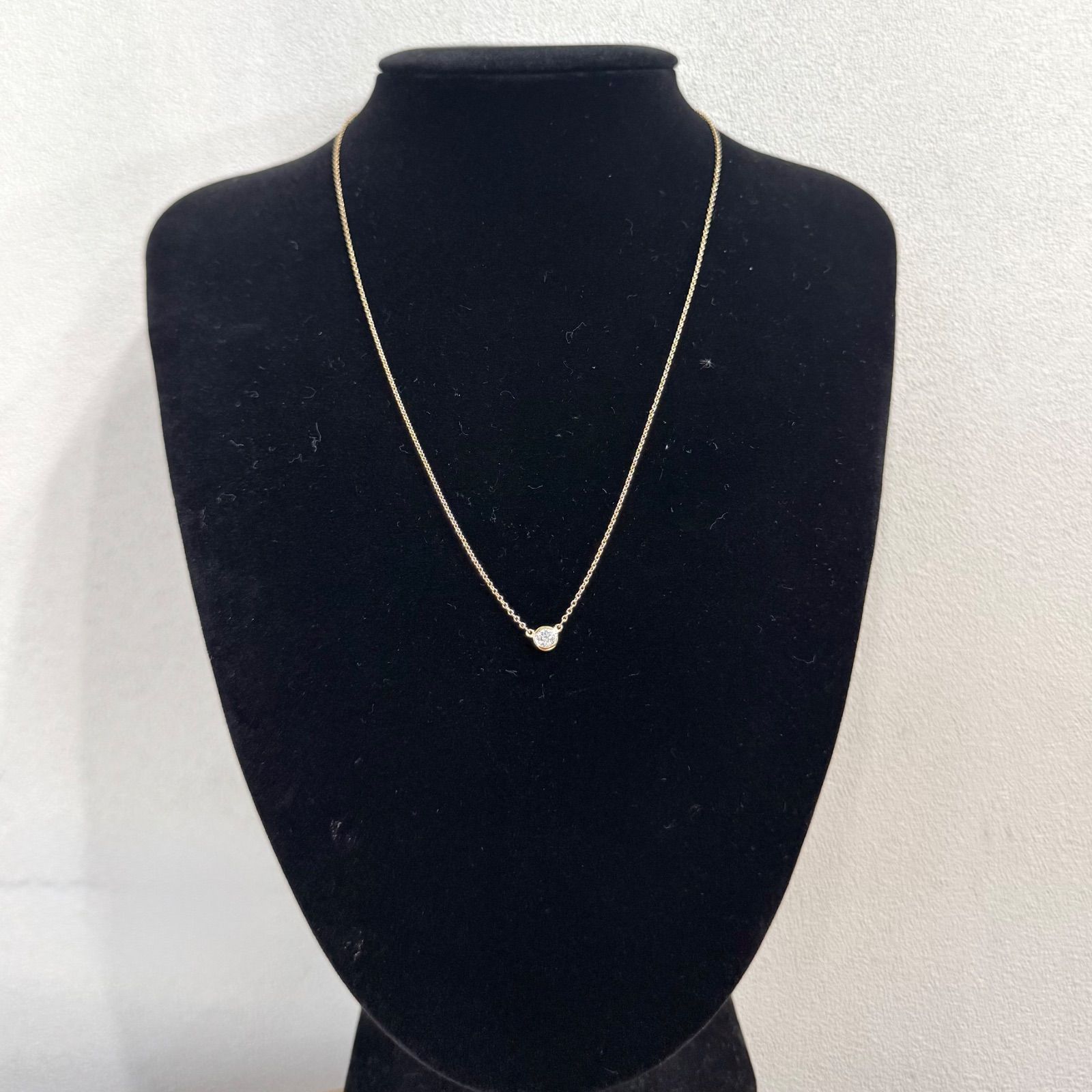 Tiffany &Co. k18YG バイザヤード ダイヤモンド ネックレス エルサ