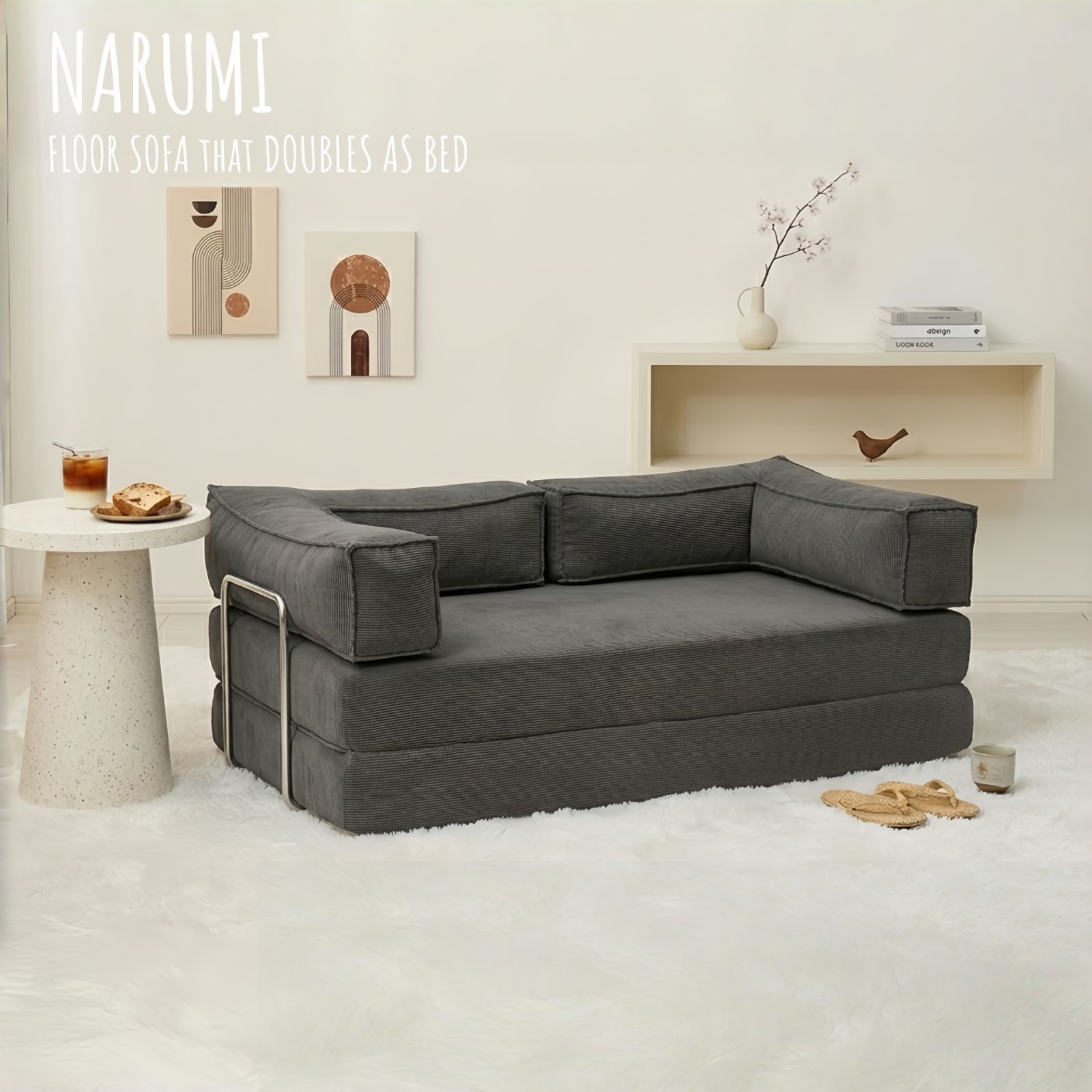 【1000円OFFクーポン対象】ソファベッド 圧縮ソファ【幅150CM·完成品】 2WAY ソファー ローソファ フロアソファ 2人掛け 3人掛け 北欧 韓国インテリア コーデュロイ 高反発 コンパクト おしゃれ リビングソファ ごろ寝ソファ 一人暮らし