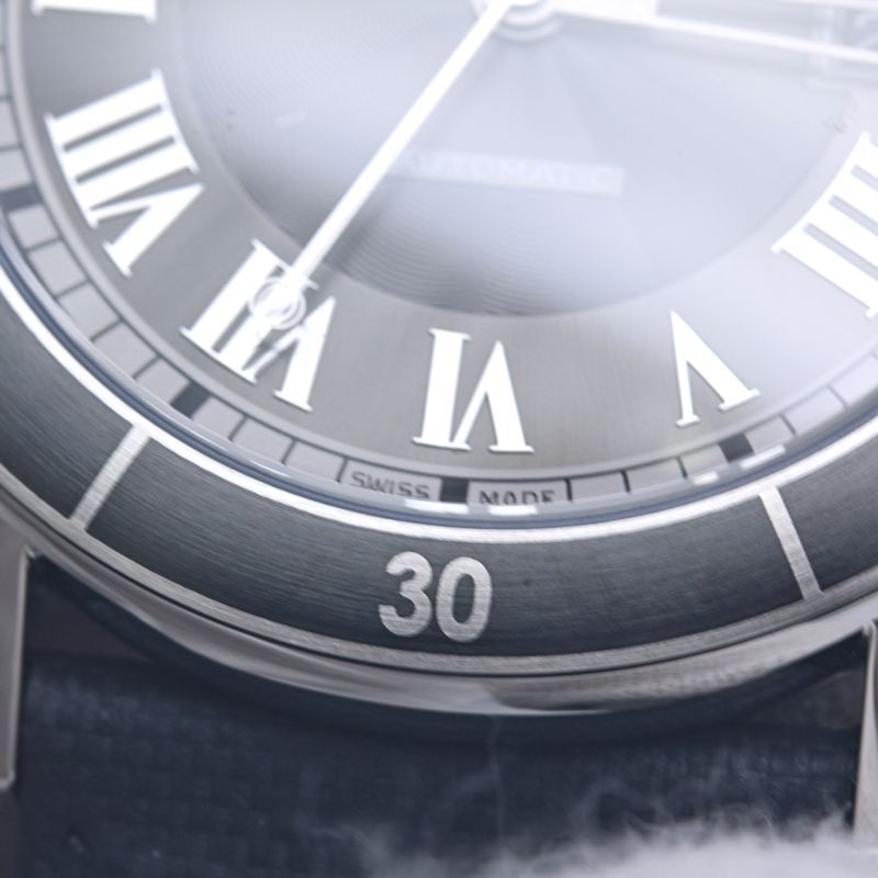 CARTIER カルティエ ロンド クロワジエール ドゥ カルティエ デイト WSRN0003 【磨き済】【中古】腕時計 メンズ ステンレススチールx牛革 /40385 CARTIER カルティエ ロンド クロワジエール ドゥ カルティエ デイト