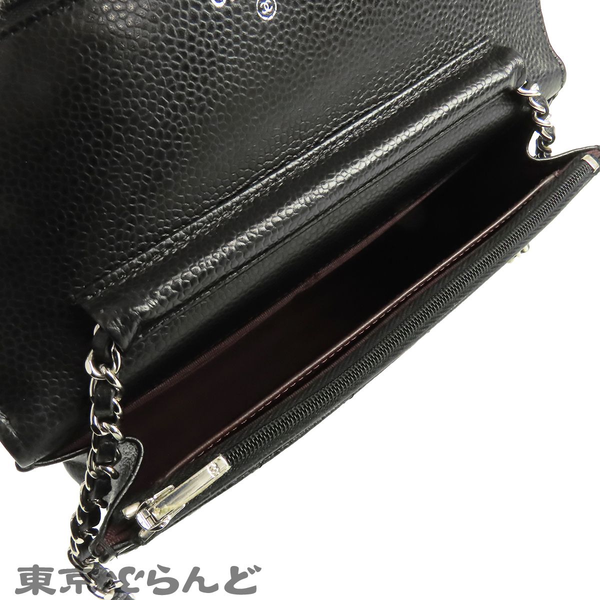 シャネル CHANEL チェーンウォレット ブラック 黒 シルバー金具 