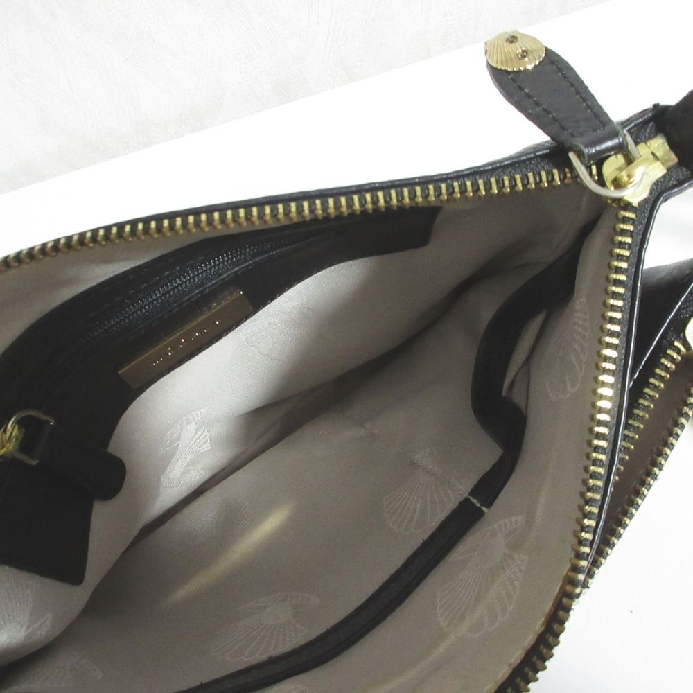 美品 MODALU モダール レザー ショルダーバッグ ブラック レディース 