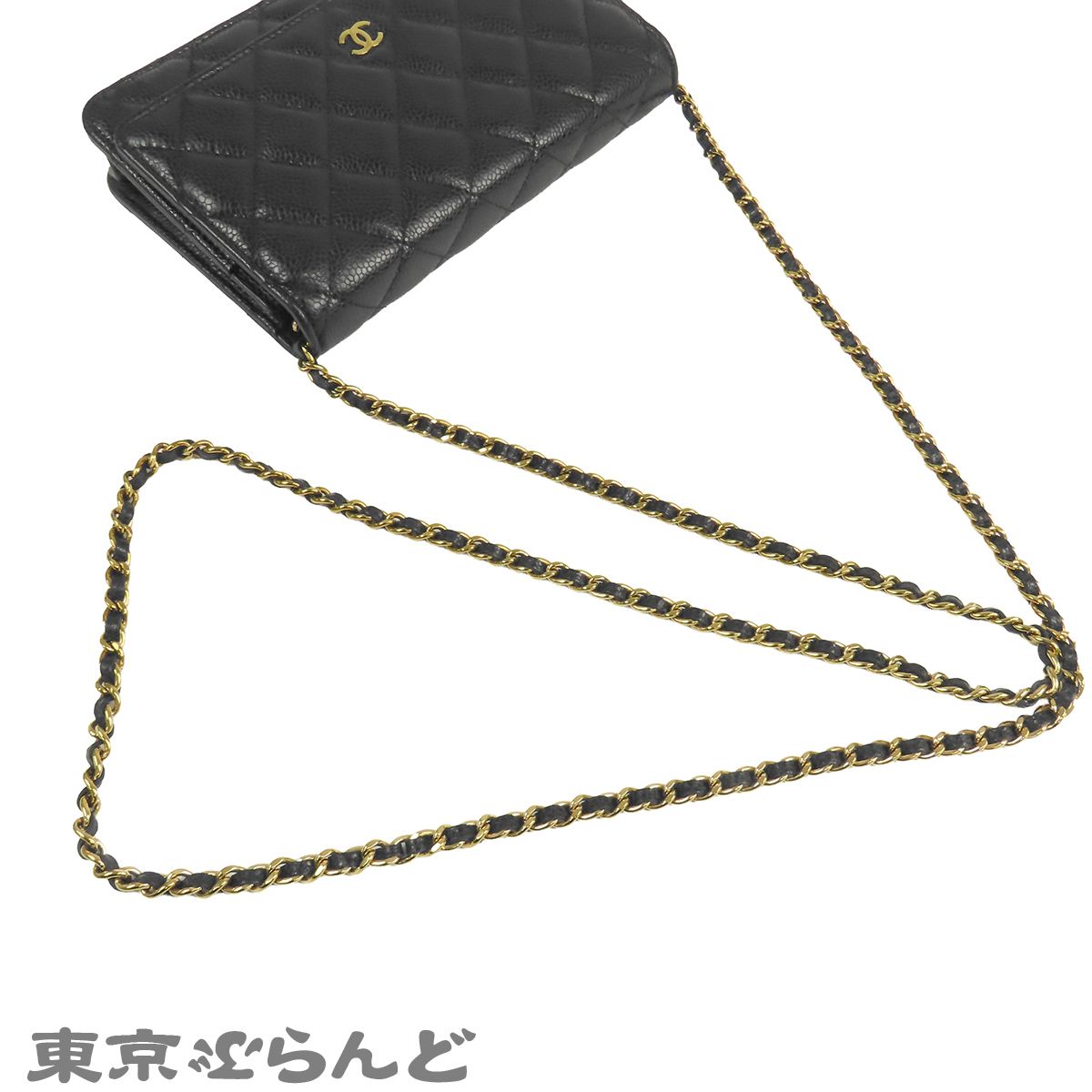 シャネル CHANEL チェーンウォレット ブラック 黒 ゴールド金具