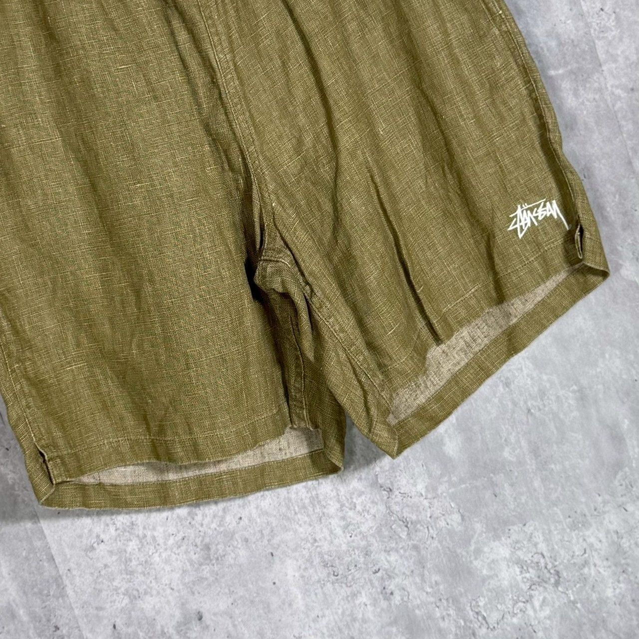 stussy』ステューシー（M）BOXY LINEN SHORTボクシーリネンショーツ