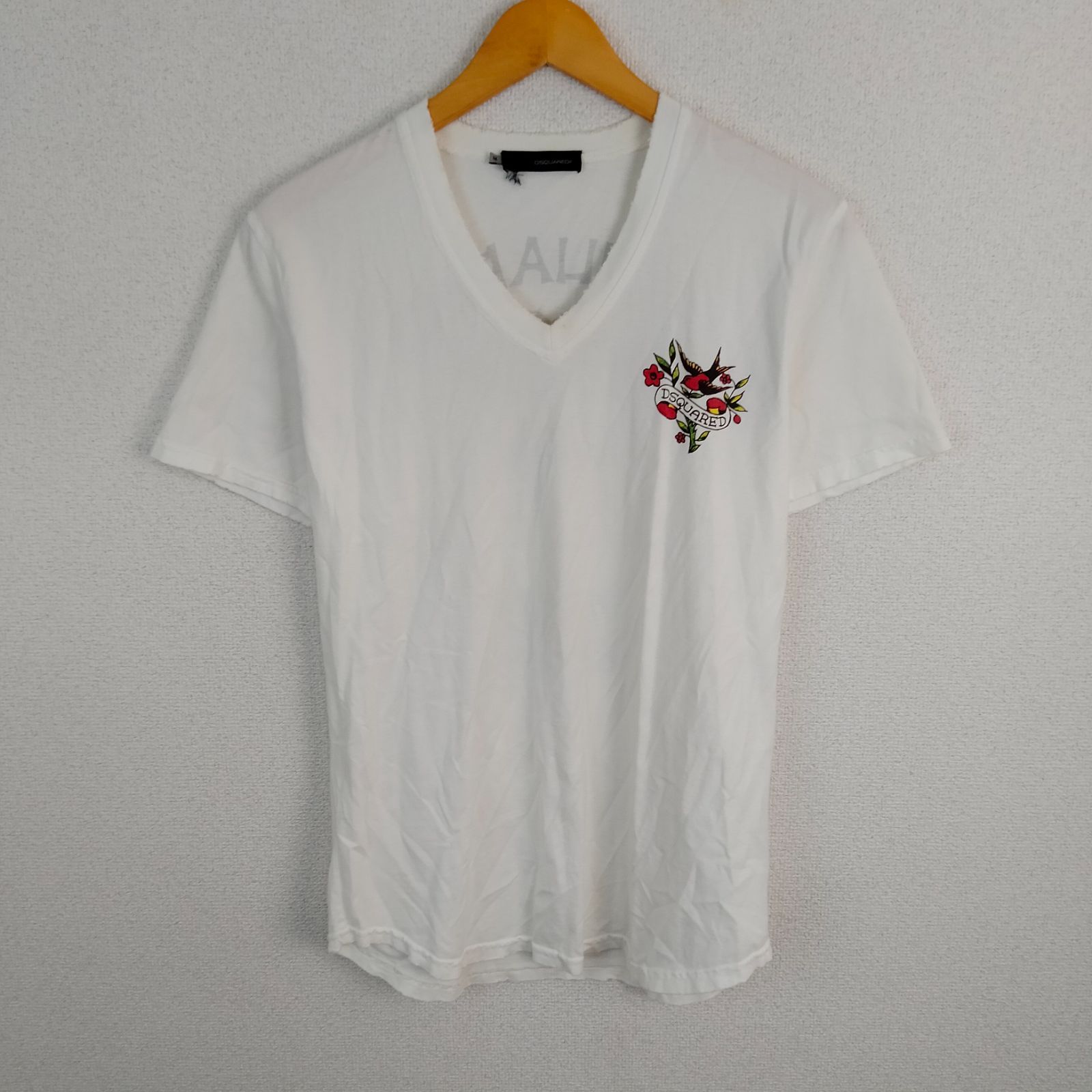 DSQUARED2 ディースクエアード Tシャツ バックプリント アロハ ホワイト M 古着 アメカジ