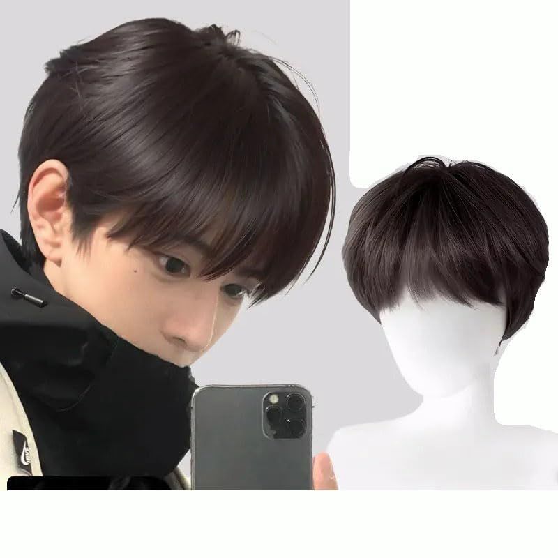 人気商品　メンズウィッグ 男性フルウィッグ 人毛100% ショートヘア つけ毛 Remeehi 自然 男性wig 日系風 軽量 ふわふわ ファション サイズ調整可能 かっこいい イケメン君 57-62cm 5,128円