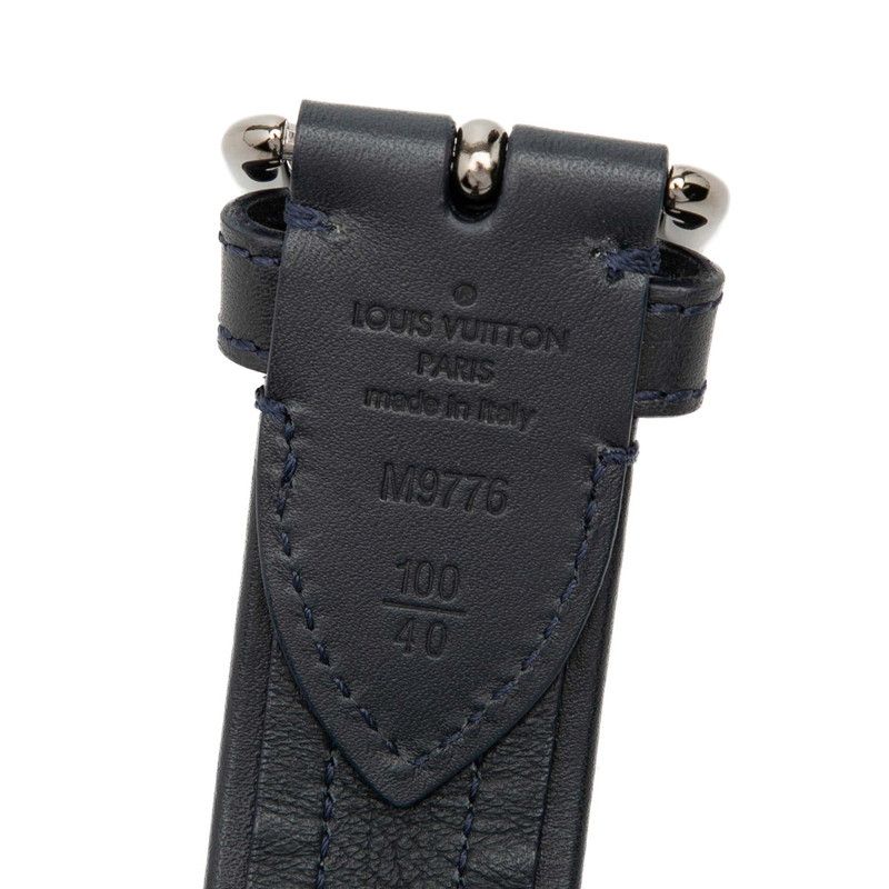ルイ ヴィトン ベルト サイズ:100/40 ネイビー グレー レザー ルイ ヴィトン ベルト サイズ:100/40 ネイビー グレー レザー