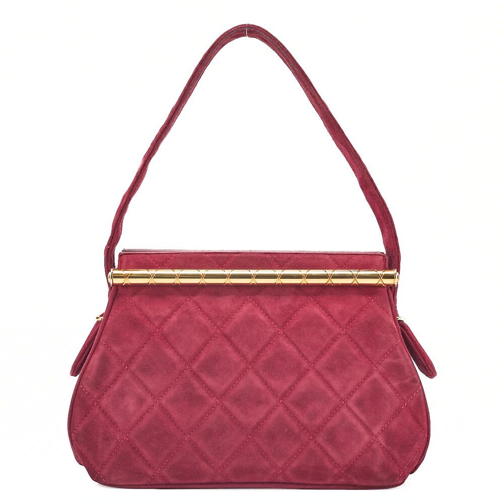 CHANEL シャネル　スエード　マトラッセ　ココマーク　ショルダーハンド　レッド　 ゴールド金具　レディースバッグ ブランド【中古】【送料無料】