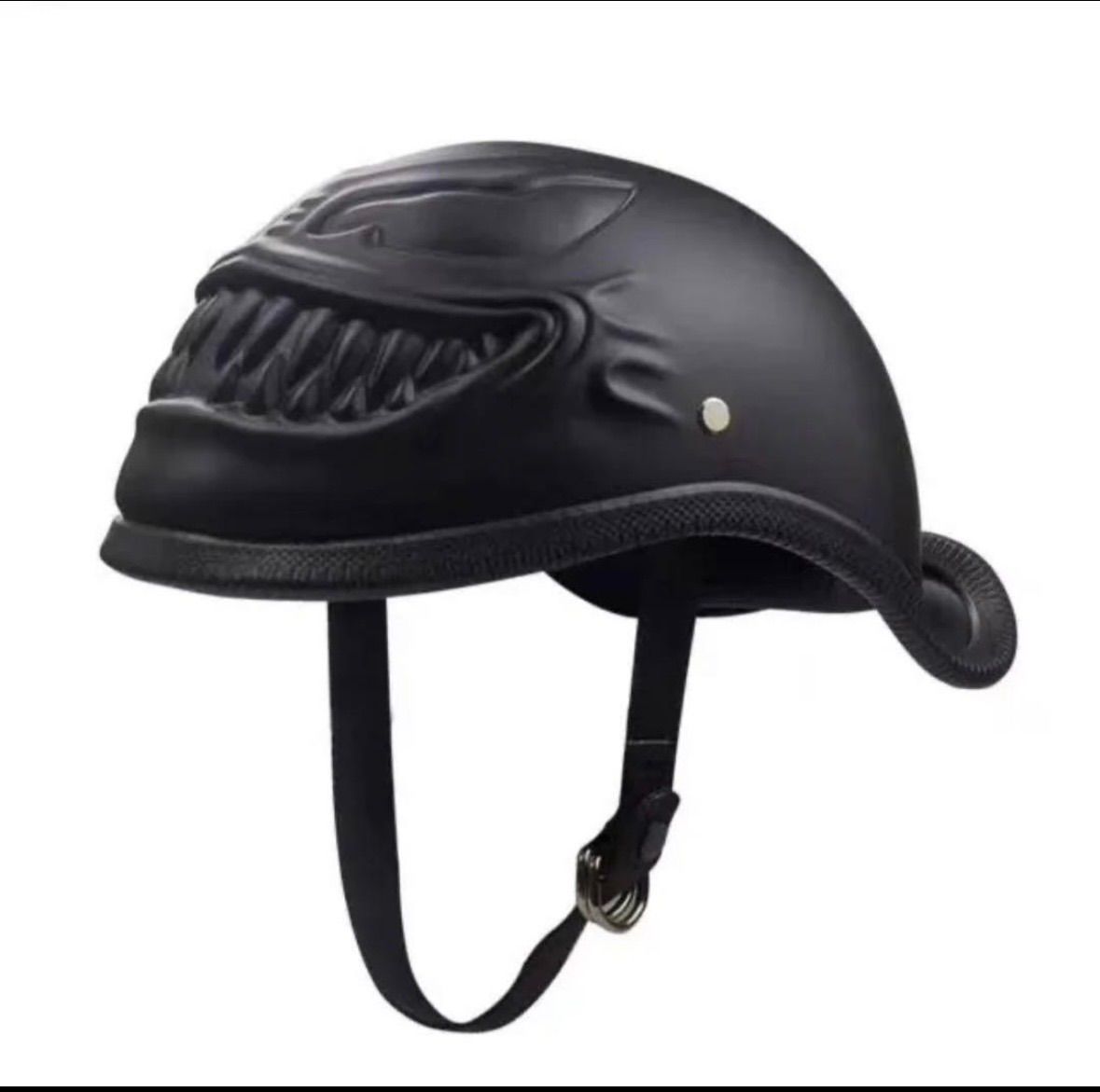 ベノム風 ハーフヘルメット バイク用 半帽 ABS製 軽量 マットブラック/グロスブラック選択可能 個性派デザイン 9,984円