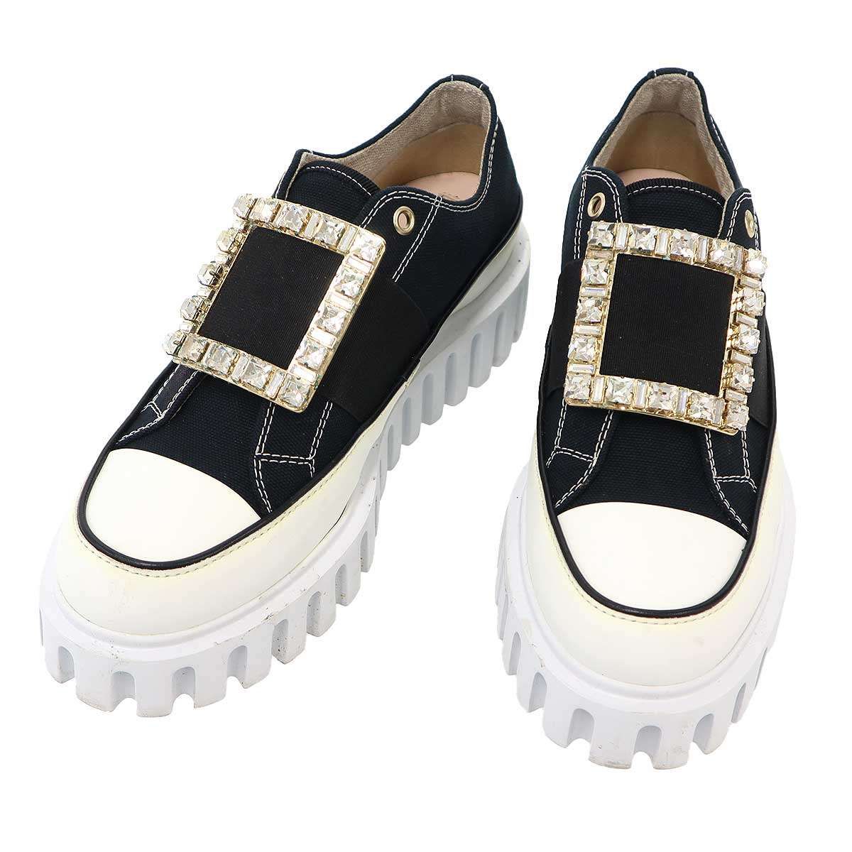 Roger Vivier ロジェ ヴィヴィエ Canvas Go-Thick ビジューバックル