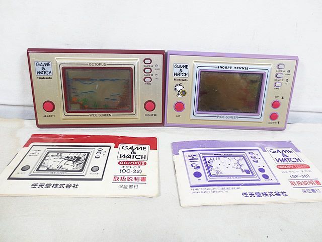 美品 任天堂 GAME&WATCH ゲームウォッチ オクトパス スヌーピー　テニス　セット