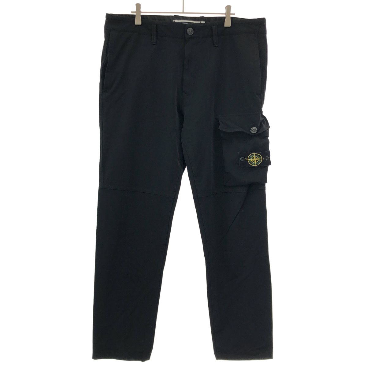 STONE  ブラック カーゴパンツ STONE ISLAND ストーンアイランド ストレッチカーゴパンツ 721531206