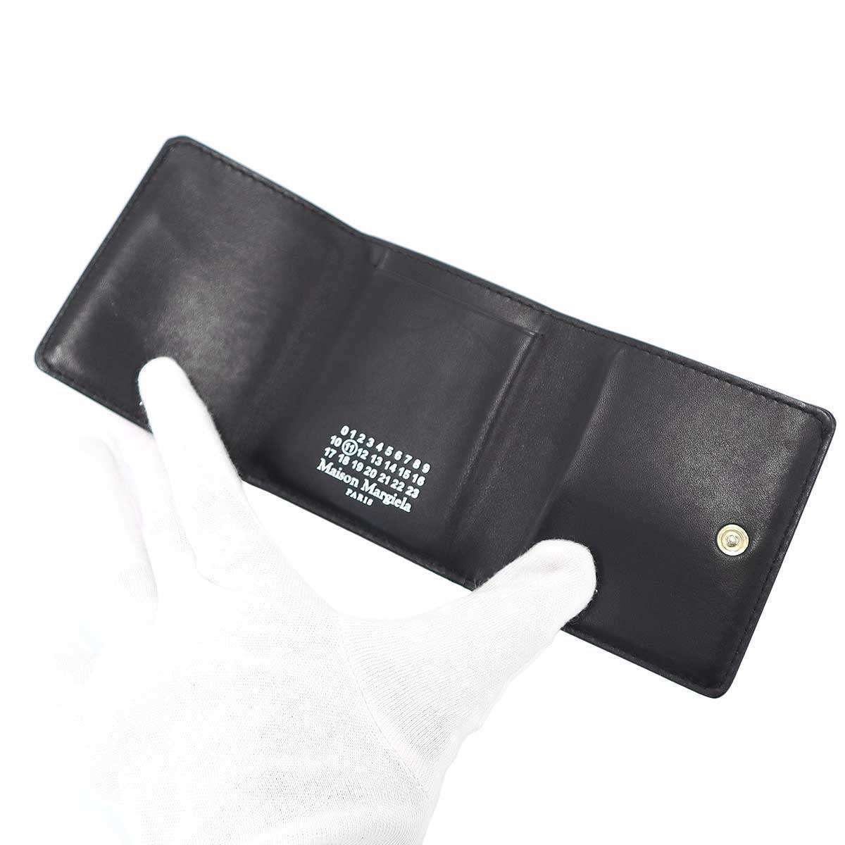 Maison Margiela 11 メゾン マルジェラ 21AW レザーコンパクトウォレット S56UI0150 ブラック Maison Margiela 11 メゾン マルジェラ 21AW レザーコンパクトウォレット S56UI0150 ブラック