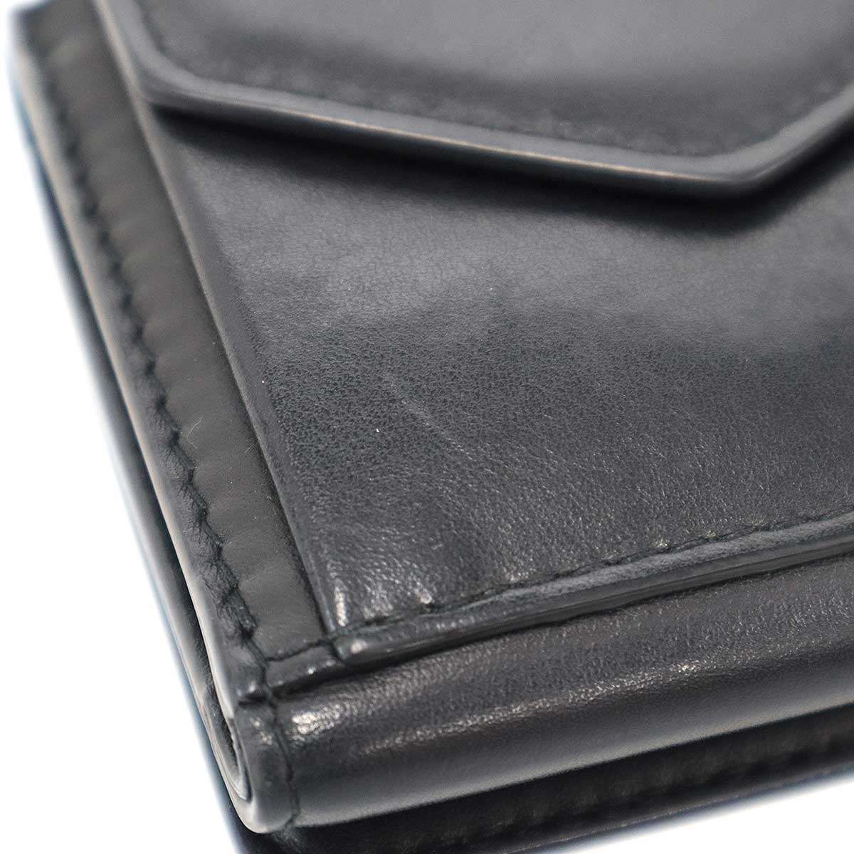 Maison Margiela 11 メゾン マルジェラ 21AW レザーコンパクトウォレット S56UI0150 ブラック Maison Margiela 11 メゾン マルジェラ 21AW レザーコンパクトウォレット S56UI0150 ブラック