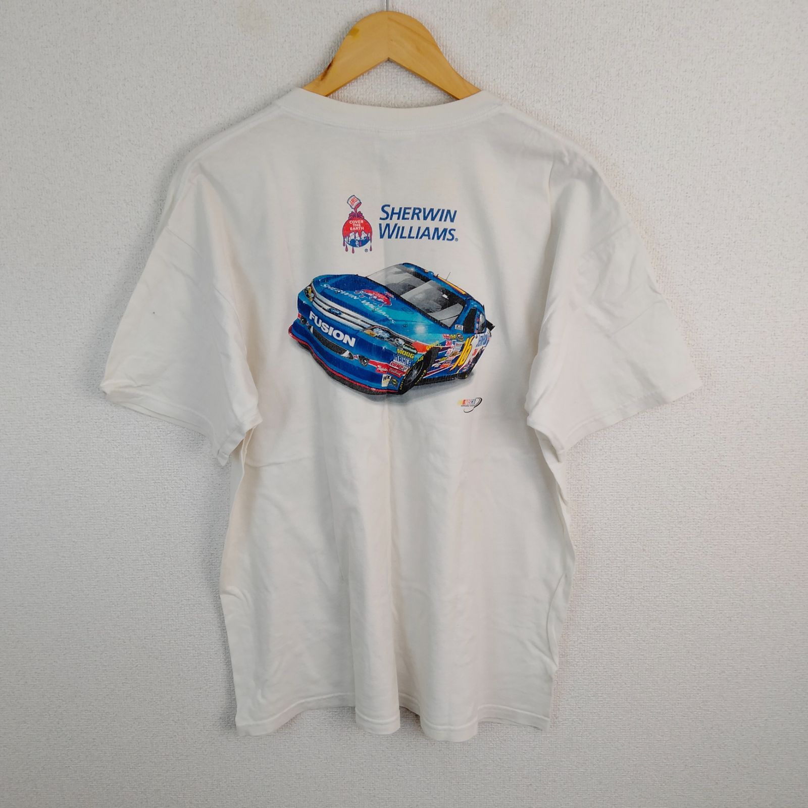 CHASE AUTHENTICS チェイスオーセンティック Tシャツ NASCAR レーシングカープリント ホワイト XL メンズ 古着 ストリート スポーツMIX アメカジ 4,828円