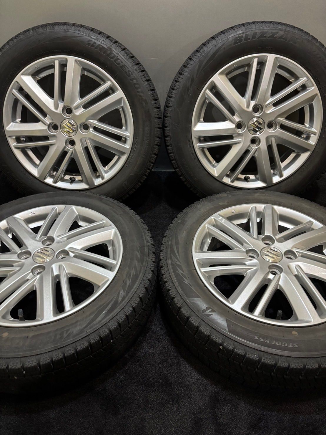 ★165/65R15 BRIDGESTONE/VRX2 23年製 スズキ ソリオ 純正 15インチ 5J +45 100 4H スタッドレス 4本 (南1-M188)