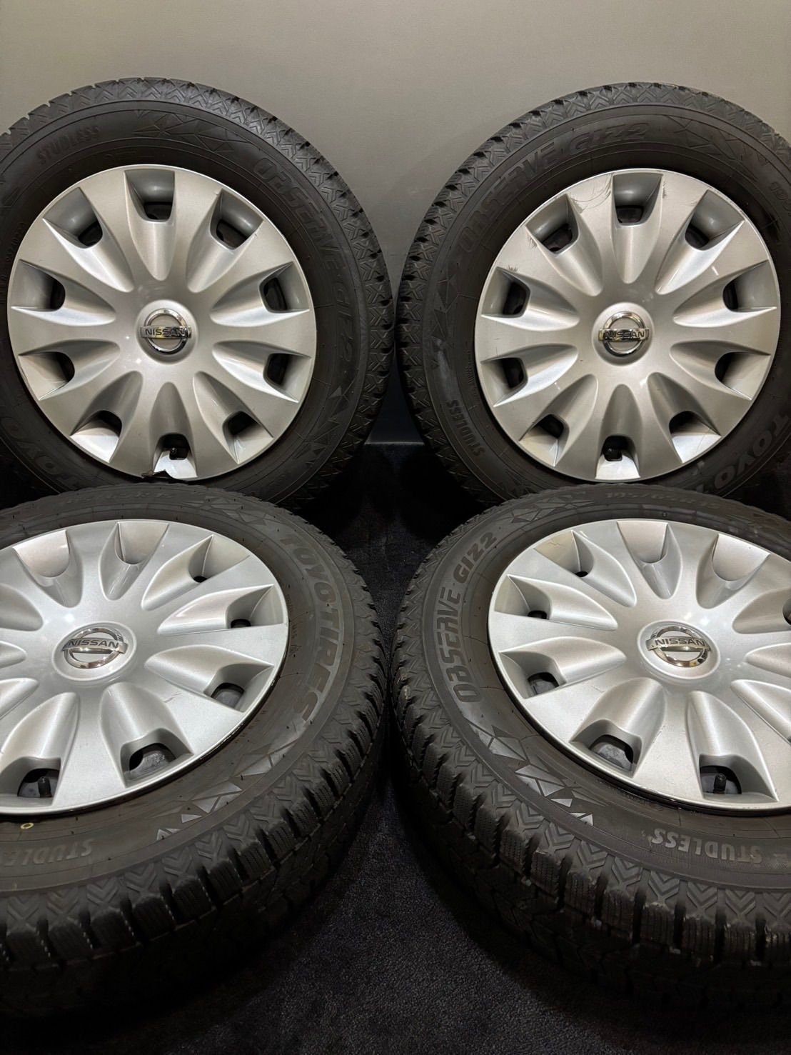 ★195/65R15 TOYO/OBSERVE GIZ2 22年製 日産 ブルーバード シルフィ 純正 スチール 15インチ 5.5J +40 100 4H スタッドレス 4本 (南6-M189)
