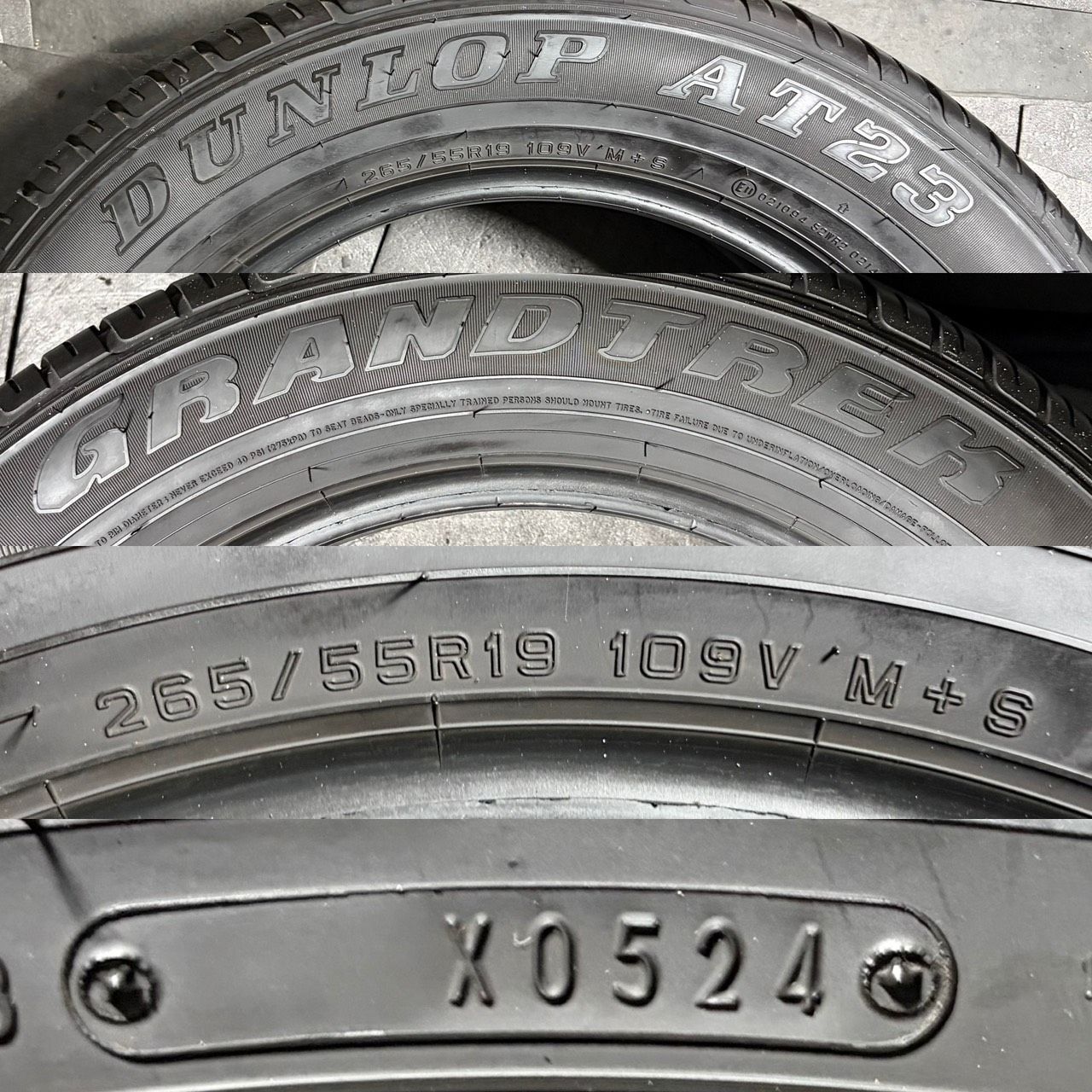 2024年製 約8.5分山 ダンロップ DUNLOP グラントレック GRANDTREK AT23