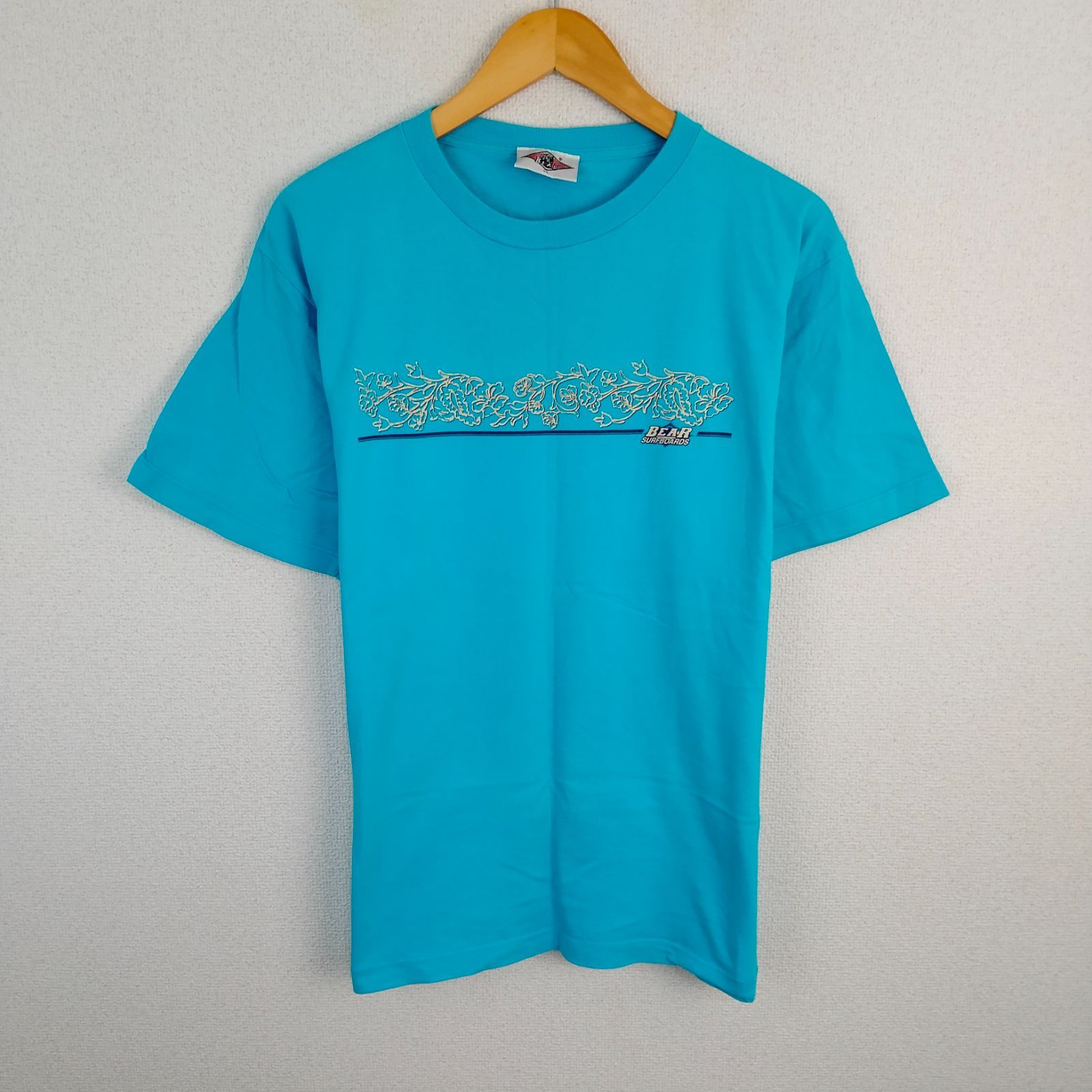BEAR SURFBOARDS ベアーサーフボード 花柄 プリント Tシャツ ブルー LL 