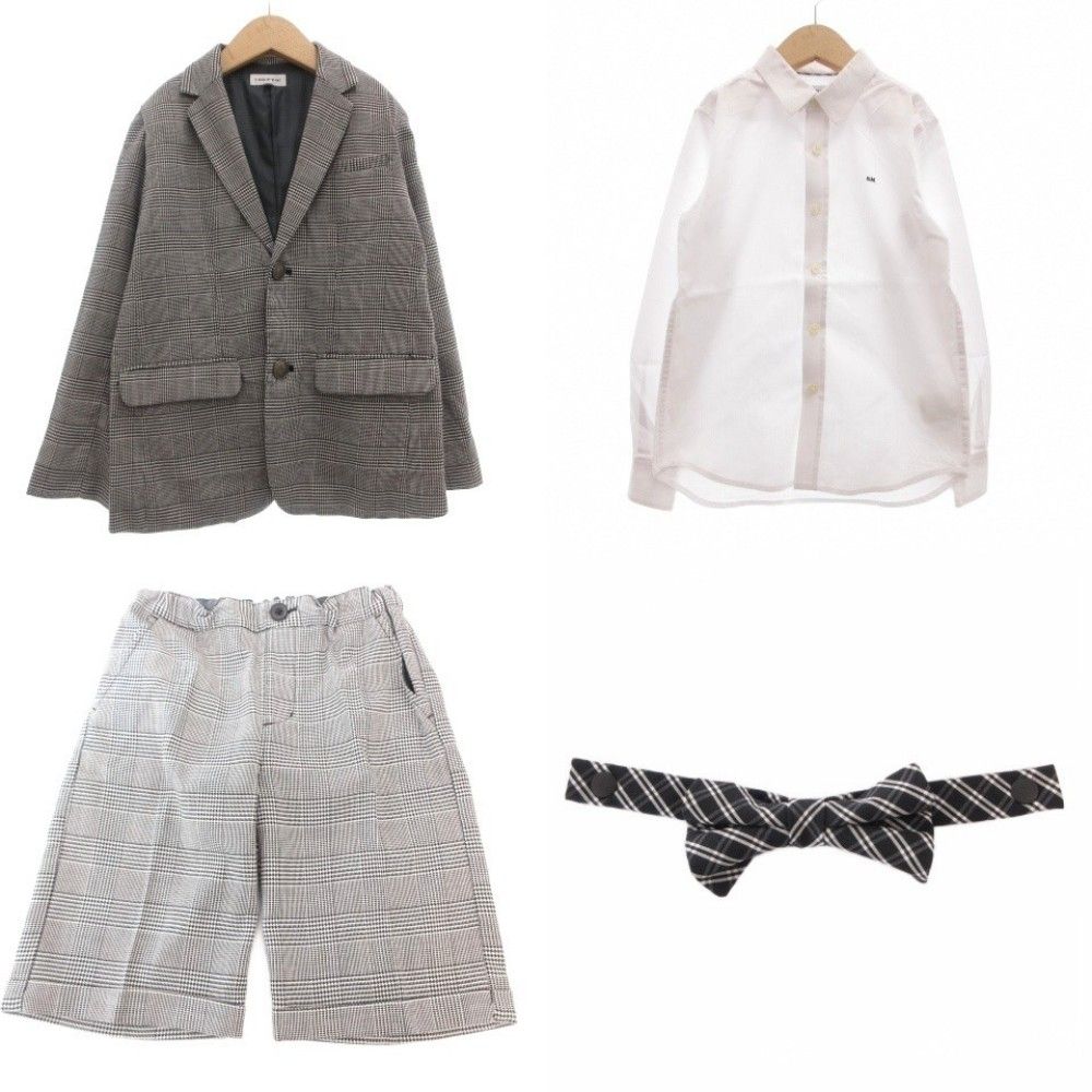 ビーミングバイビームス B:MING LIFE STORE by BEAMS 3点セット まとめ セレモニー TR テーラードジャケット ハーフパンツ シャツ 130 白 ホワイト グレー /MG