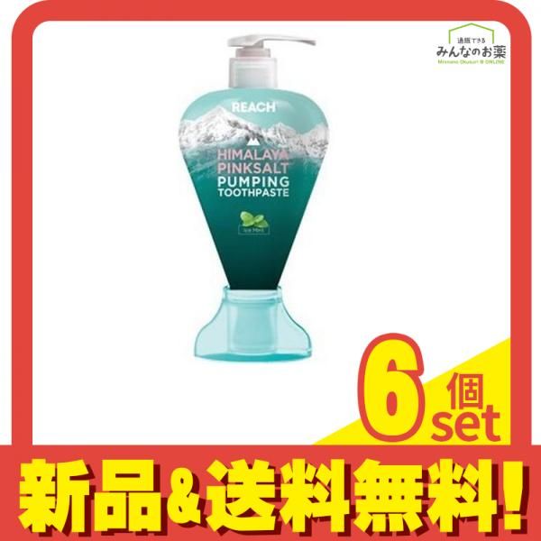 REACH リーチ ヒマラヤピンクソルト ポンプ歯みがき アイスミント 285g 6個セット まとめ売り