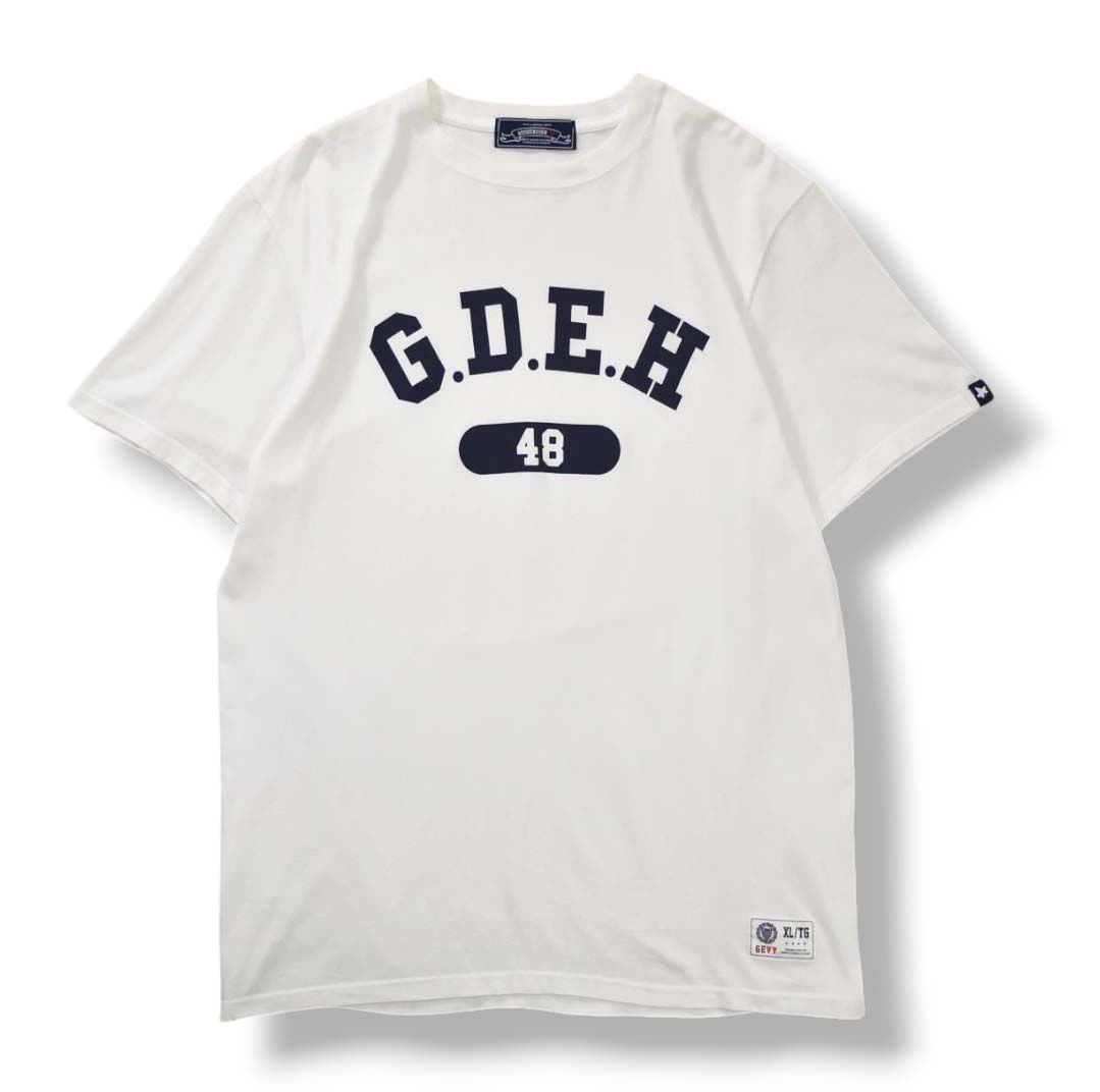 GOODENOUGH IVY ホワイトシャツ 人気】 グッドイナフ アイビー GOODENOUGH IVY カレッジ ロゴ プリント