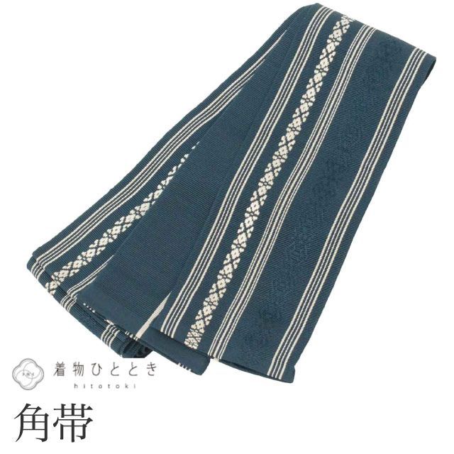 男性 帯 メンズ 角帯 正絹 絹 博多織 博多帯 特品 全通柄 献上柄 未仕立て（着用可能） セミフォーマル 浴衣 紋付袴 紬 小紋 無地 花火大会 お祭り 黒紋付 無地着物/袴スタイル 式典 結婚式 リユース kkb4573 4,455円