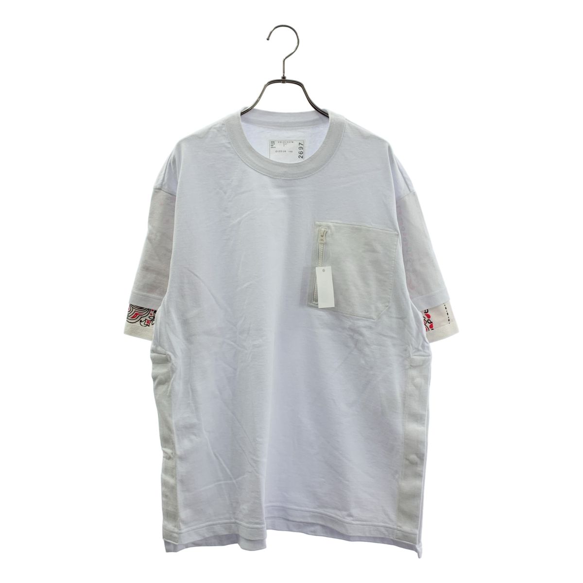 【美品】 sacai / サカイ | Bandana Print T-Shirt バンダナ 切替 Tシャツ | 2 | ホワイト | メンズ 9,260円