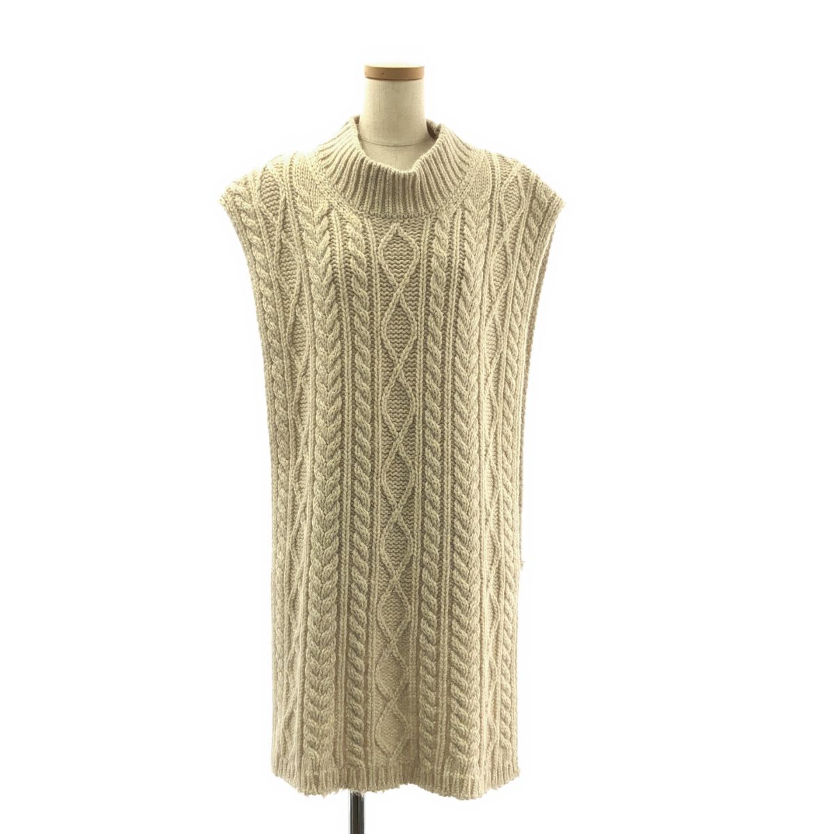 Maison Margiela / メゾンマルジェラ | 2020AW | ウール モヘヤ タバードニット ベスト | S | ライトベージュ | レディース