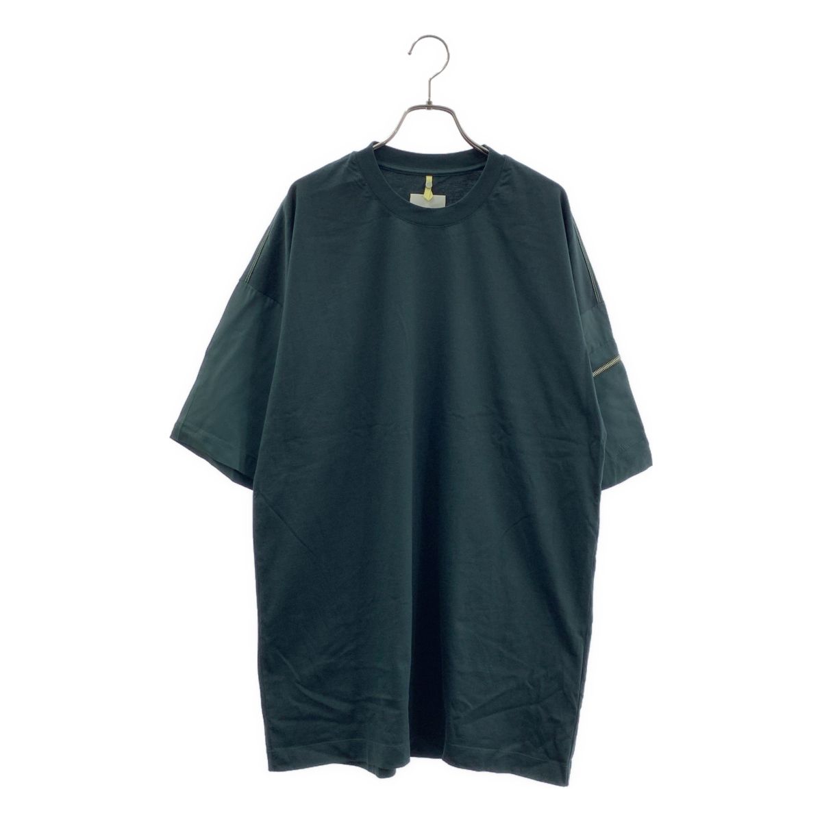【美品】 OAMC / オーエーエムシー | 異素材切替 ジップ Tシャツ | M | グリーン | メンズ