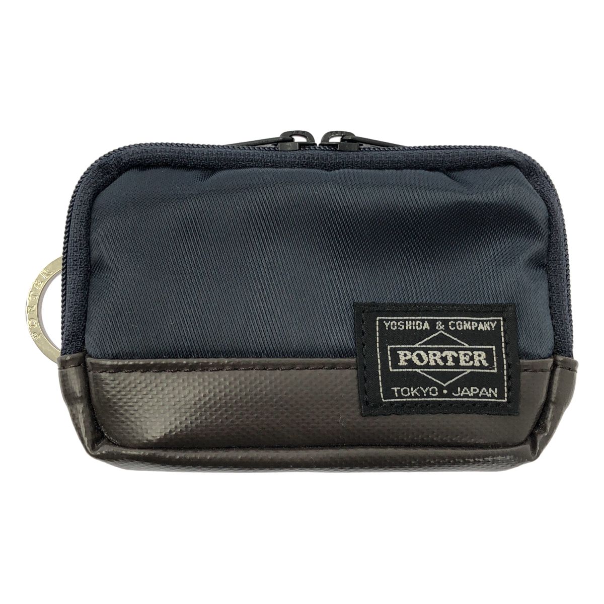 【美品】 PORTER / ポーター | × SAC'S BAR / サックスバー ロゴ コインケース コンパクトウォレット 財布 / ユニセックス | F | ネイビー/ブラウン | メンズ
