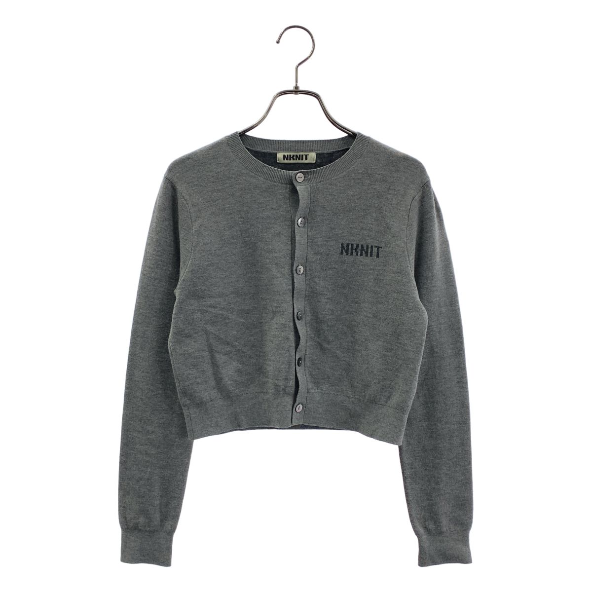 NKNIT / ンニット | logo KNIT cardigan ニット カーディガン | グレー 