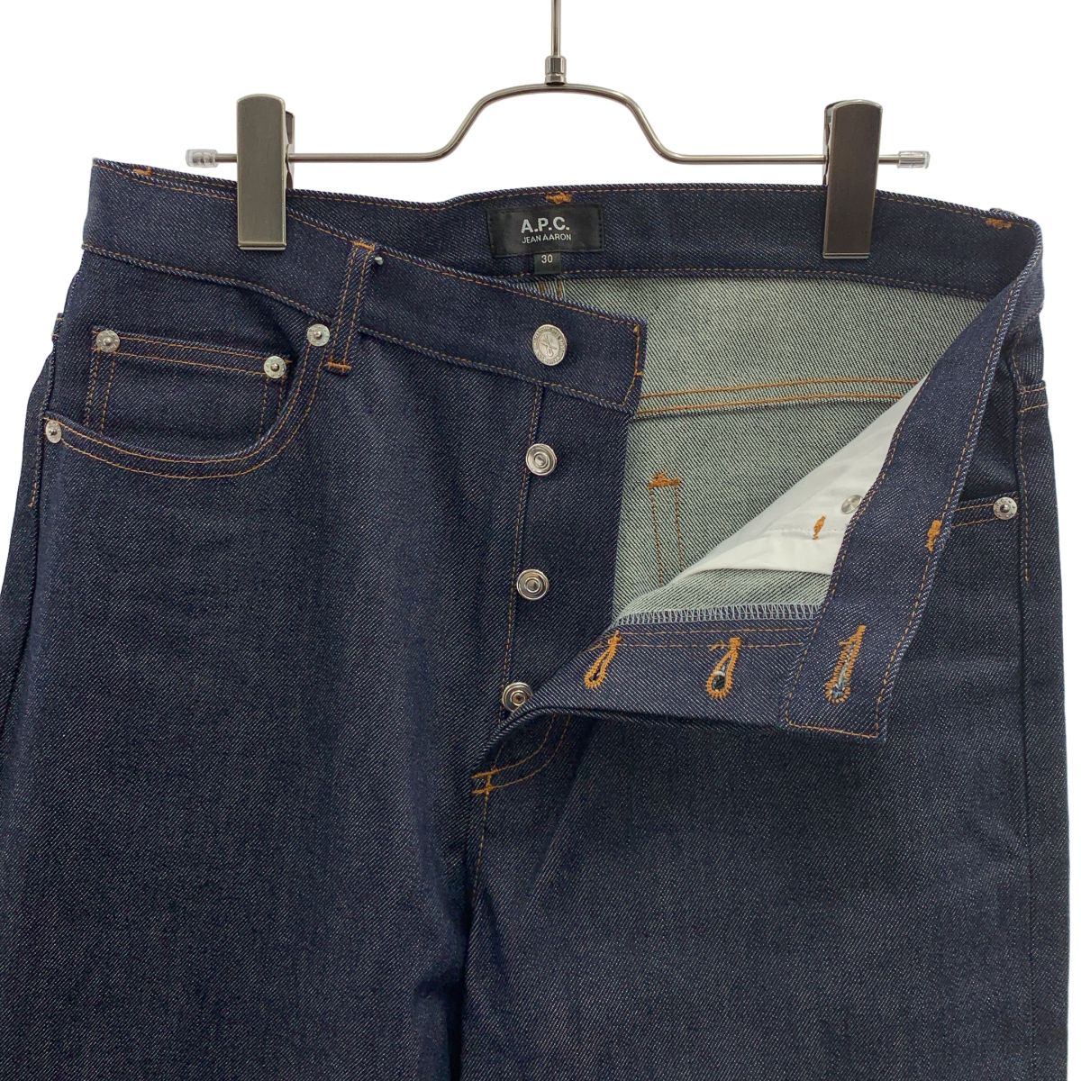 A.P.C. JEAN AARON リジットデニム サイズ30 美品】 A.P.C. / アーペーセー | JEAN AARON / ロゴボタン リジット