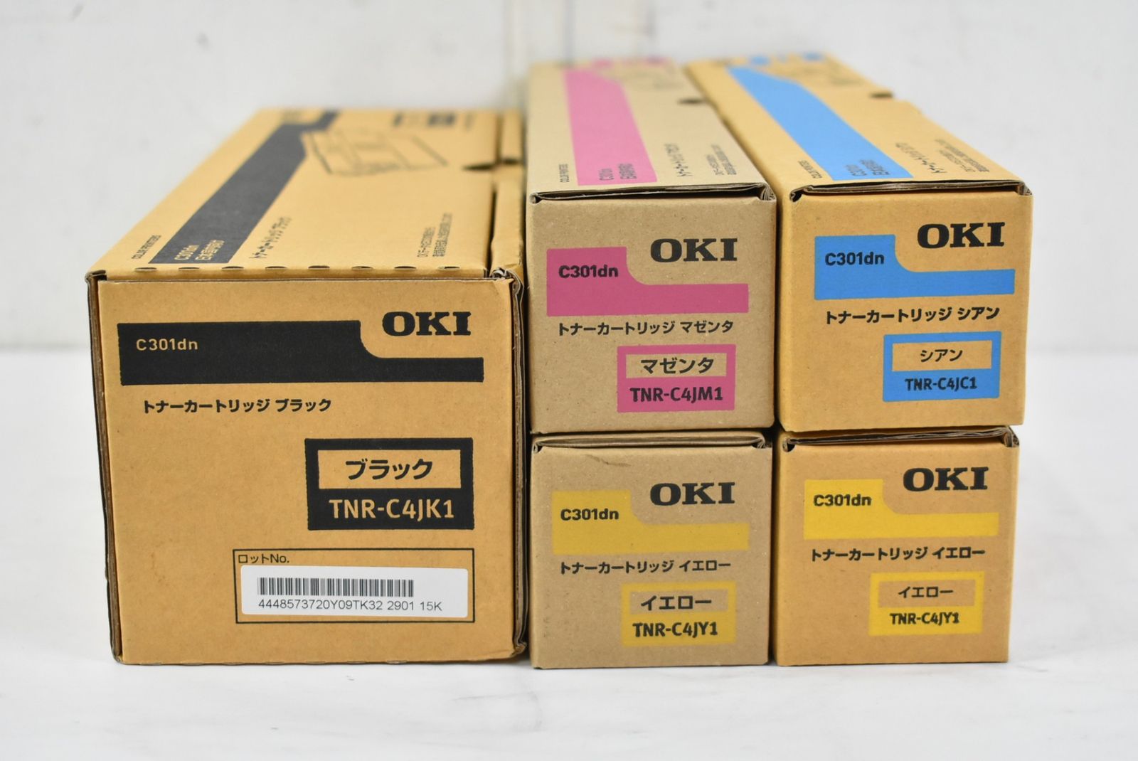 未使用 OKI 純正 トナー TNR-C4JK1/JC1/JM1/JY1 4色5本セット（シアン・マゼンタ・イエロー・ブラック） オキ IT4MWCPYL5DO-D-L12-byebye