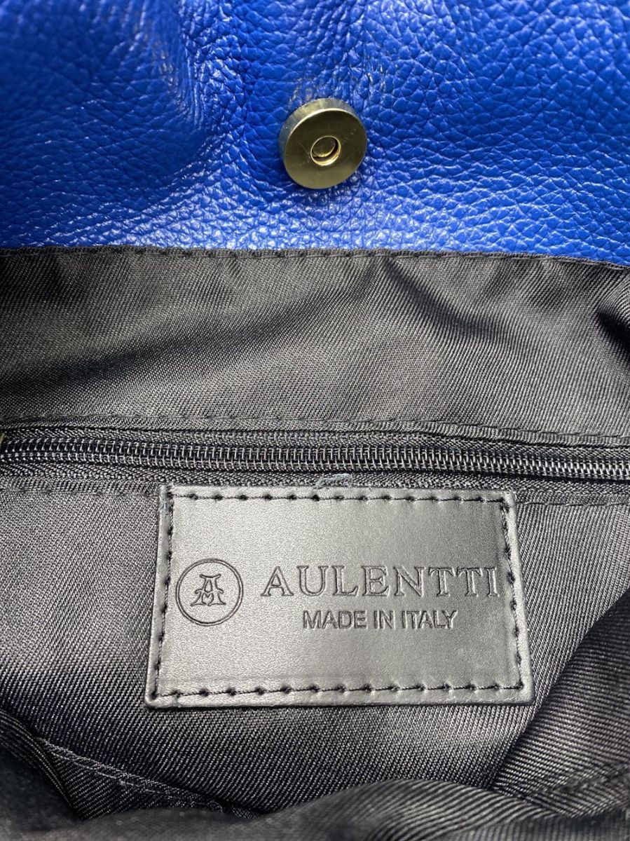 AULENTTI オウレンティ レザートートバッグ 巾着ビッグ バッグ ブルー
