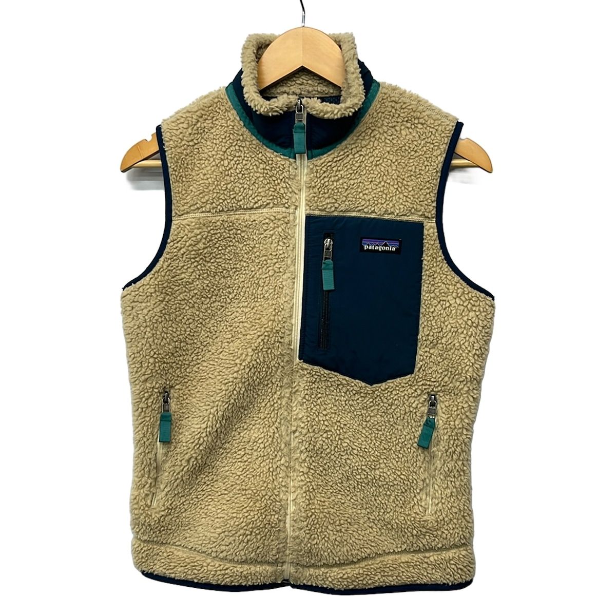 Patagonia(パタゴニア) ベスト サイズS メンズ ベージュ×ネイビー