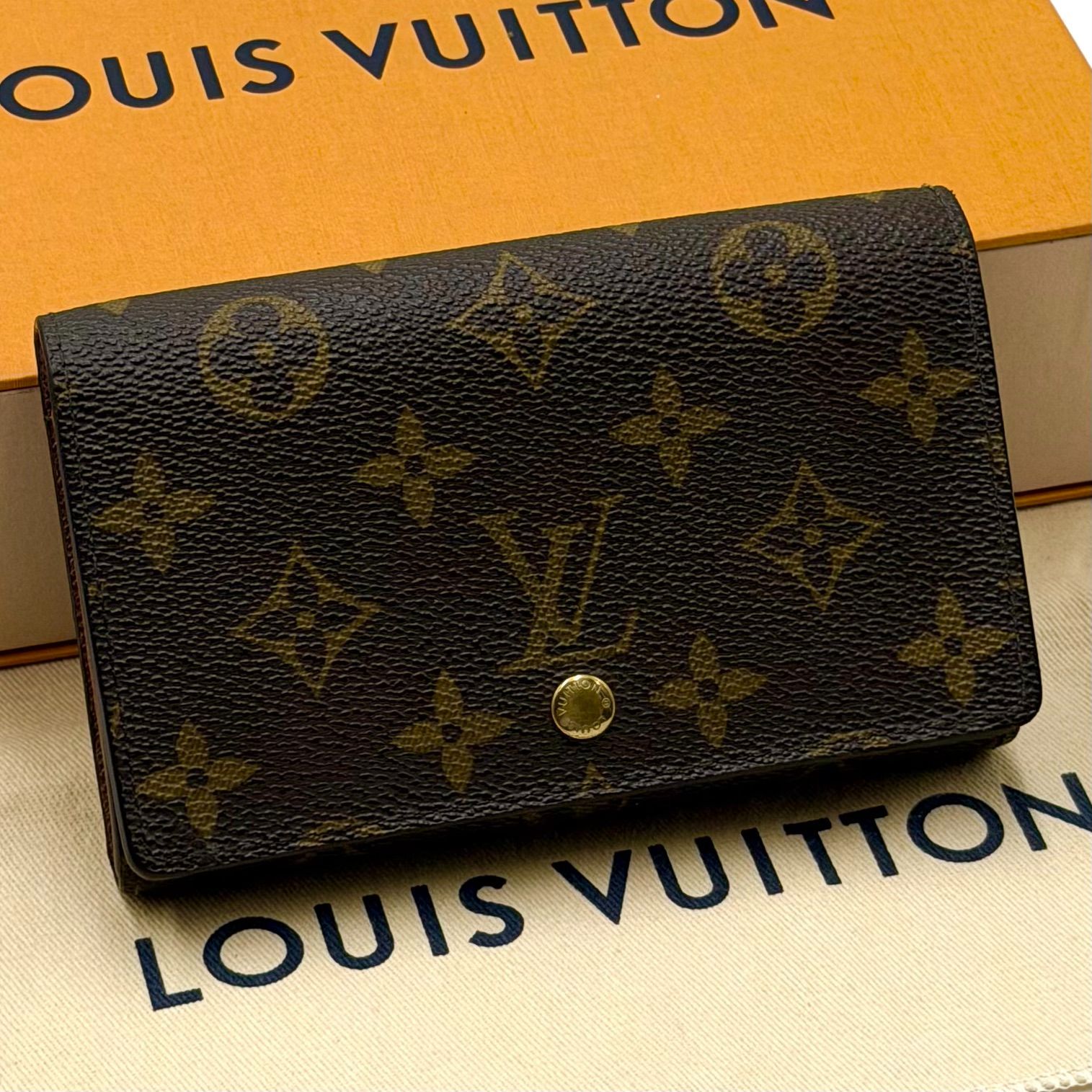 ルイヴィトン LOUIS VUITTON モノグラム ポルトモネビエ トレゾール 二