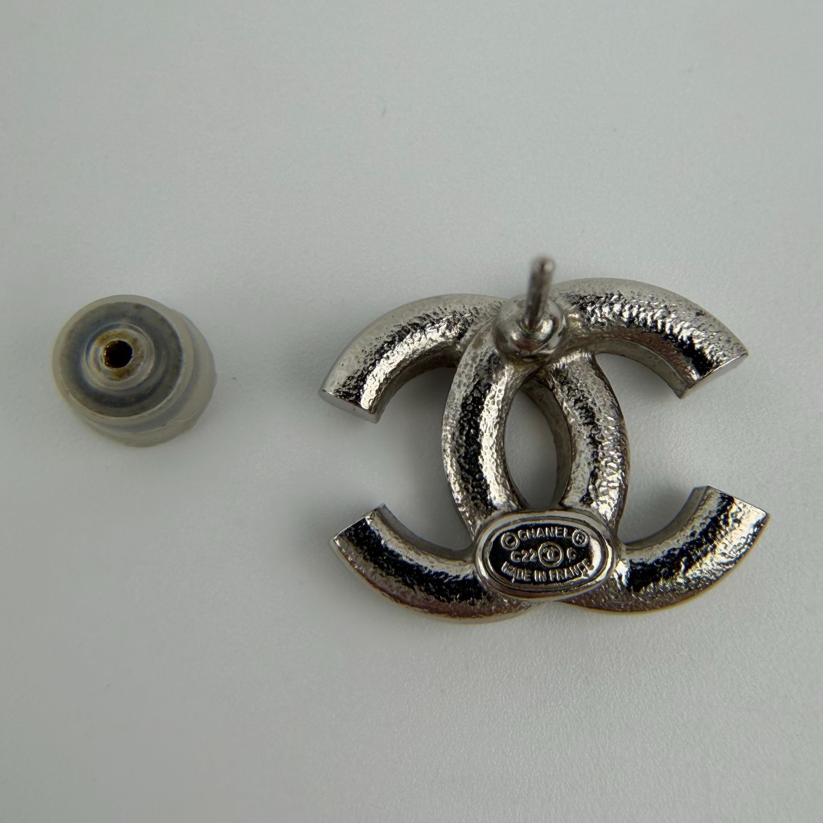 中古】CHANEL シャネル ココマーク 片耳ピアス ラインストーン 